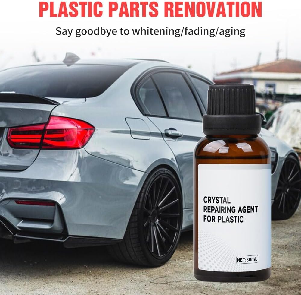 2Pcs Crystal Coating for Car Plastic Parts, Upgrade Refurbish Agent for Car Trim Restore, Easy to Use Refresher, Great Gloss Pro