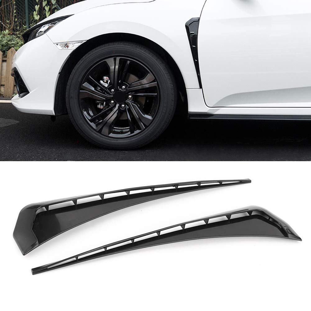 Qiilu Car Side Vents, 2 Pcs Air Vent Trim Cover, Decorative Stickers, Car Hood Vent Scoop Kit For Honda Etc