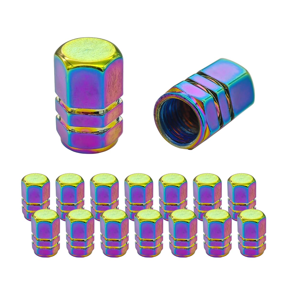 Fekey&Jf 16 Pcs Car Tire Valve Stem Caps, Waterproof Airtight Car Wheel Tire Valve Stem Caps/Covers Universal For Cars, Bicycles