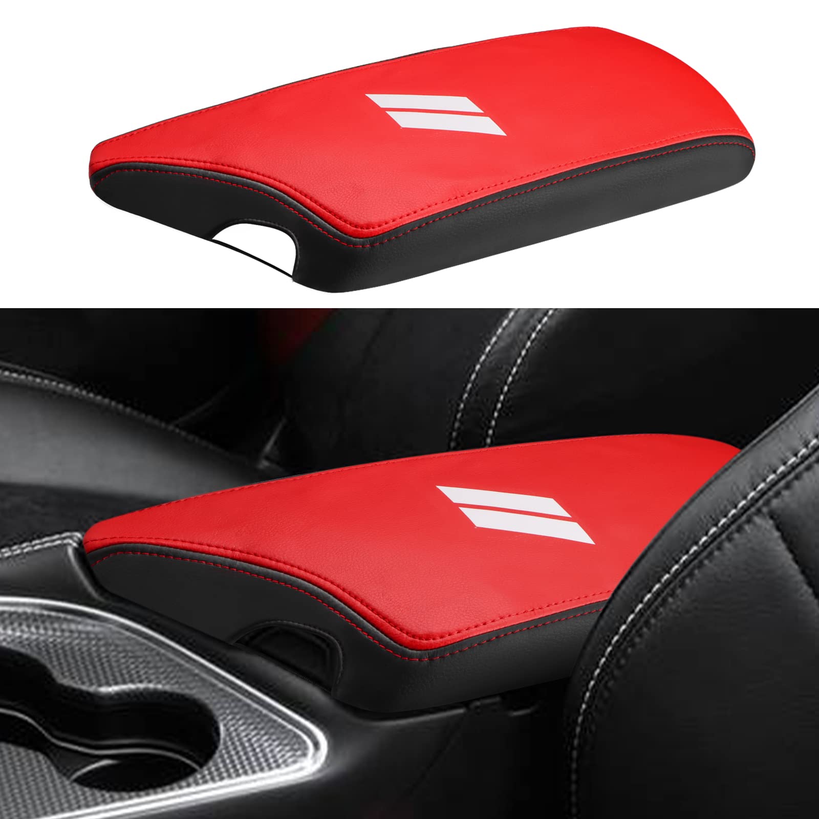 Intget Car Center Console Armrest Cover For Dodge Challenger Accessories 2023 2022 2021 2020 2019 2018 2017 2016 2015 Interior M
