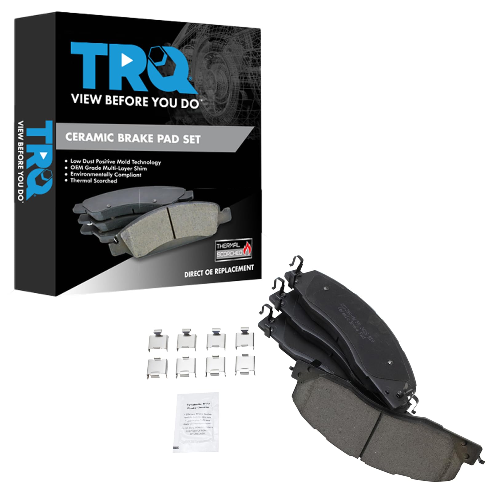 TRQ Front Brake Pads Ceramic Compatible with 2009-2010 Dodge Ram 2500 3500 2012 Ram 1500 2011-2018 2500 3500