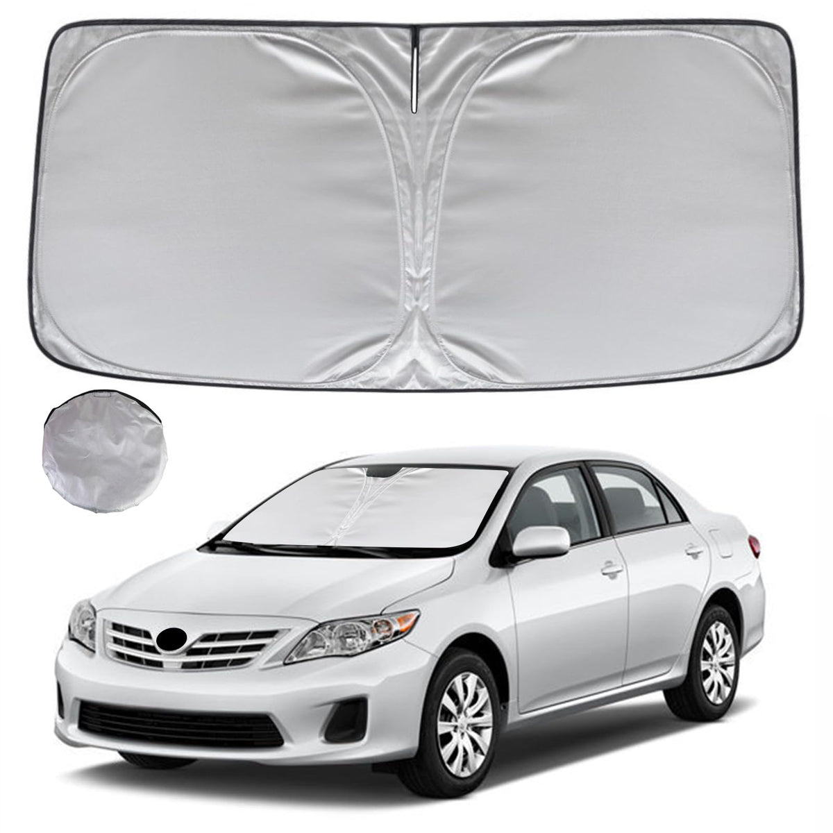 Kayzt Windshield Sun Shade For 2009-2013 Toyota Corolla Foldable Sunshade Front Window Custom Fit Car Accessories
