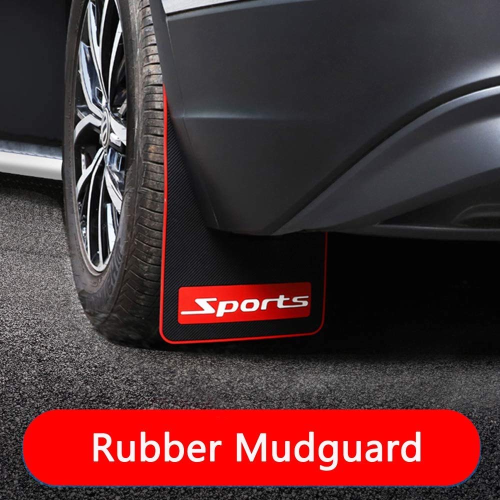 Aiydachy 4 pcs Rubber Car Mud Flaps - Universal Fit, Black Splash Guards, 43.5cm x 23cm x 0.5cm, Sports Model