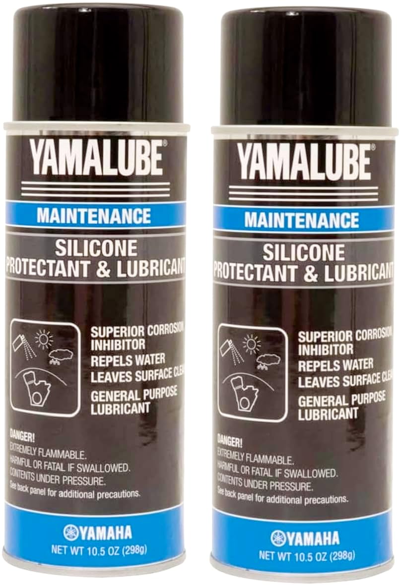 Yamaha Original Oem Yamalube Acc-Slcns-Pr-Ay Silicone Spray Protectant And Lubricant Yamalube Oem - (2) 10.5 Ounce Spray Cans