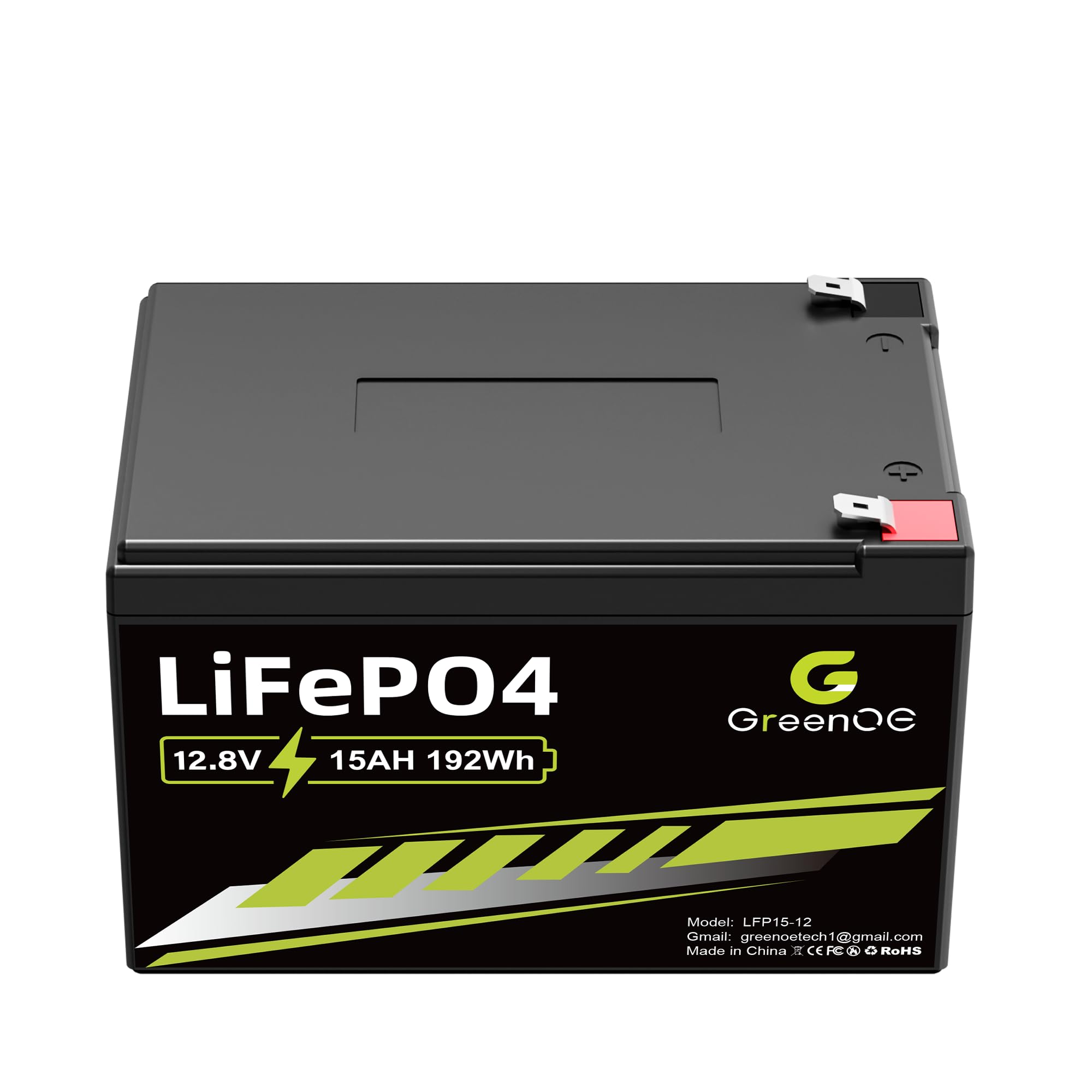 LiFePO4 Battery Pack, Lithium Iron Phosphate Rechargeable (12v15ah)