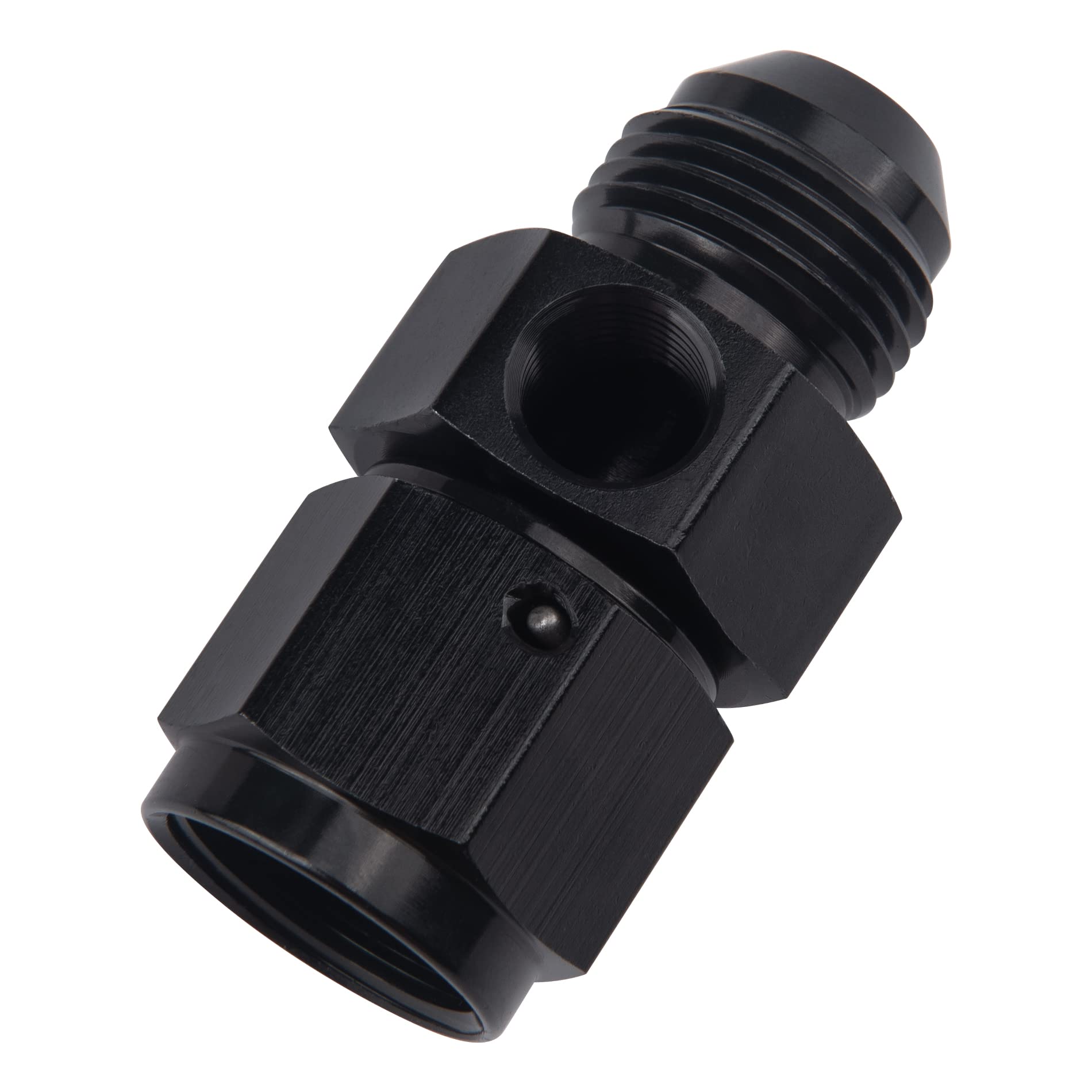 Evil Energy 8An Male Flare To -8 Female Swivel With 1/8 Npt Gauge Port Fuel Pressure Take Off Fitting Adapter Aluminum
