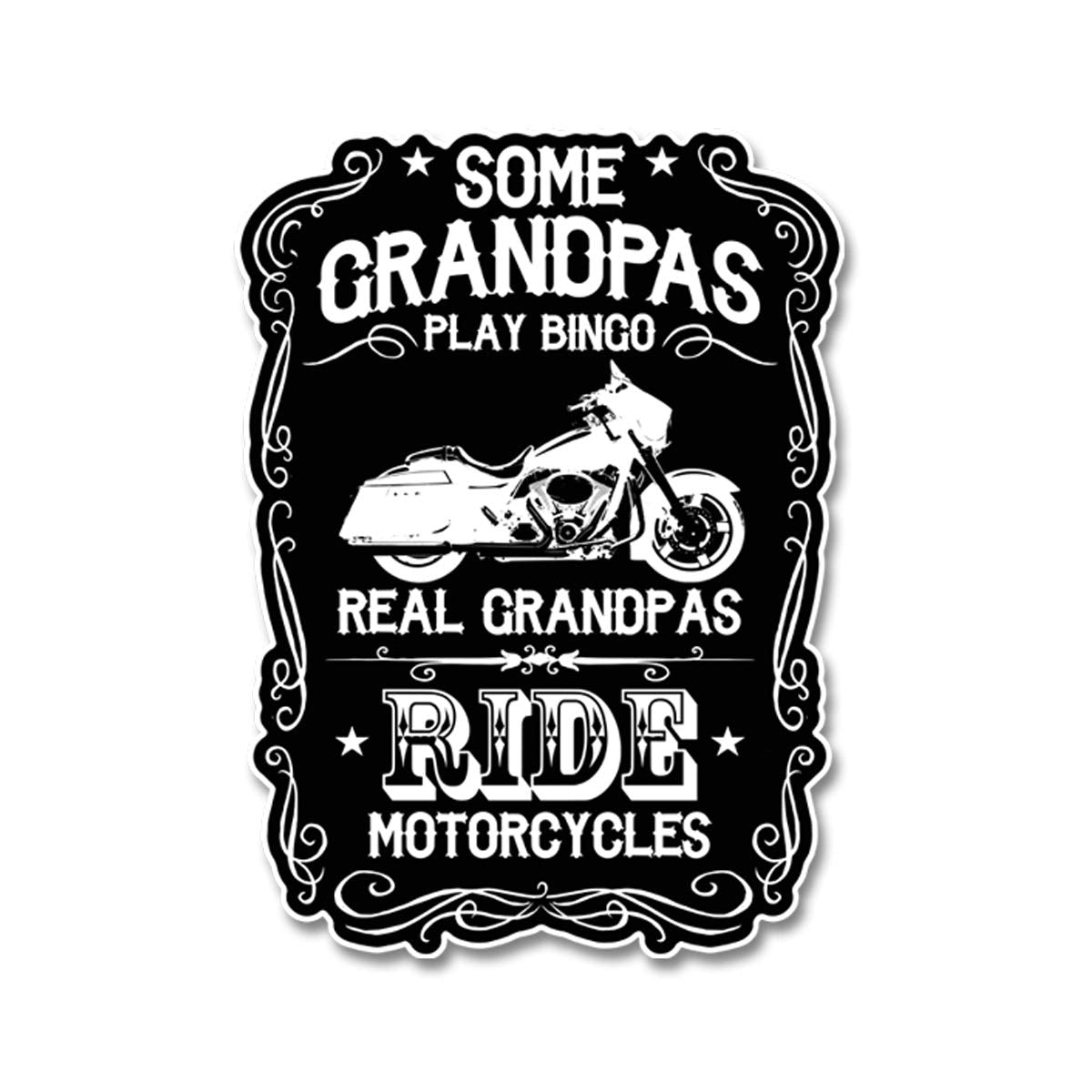 Real Grandpas Ride Motorcycles 7 Inch Decal For Cars, Trucks, Motorcycles, Boats & Laptops - Sticks To All Flat Surfaces Includi
