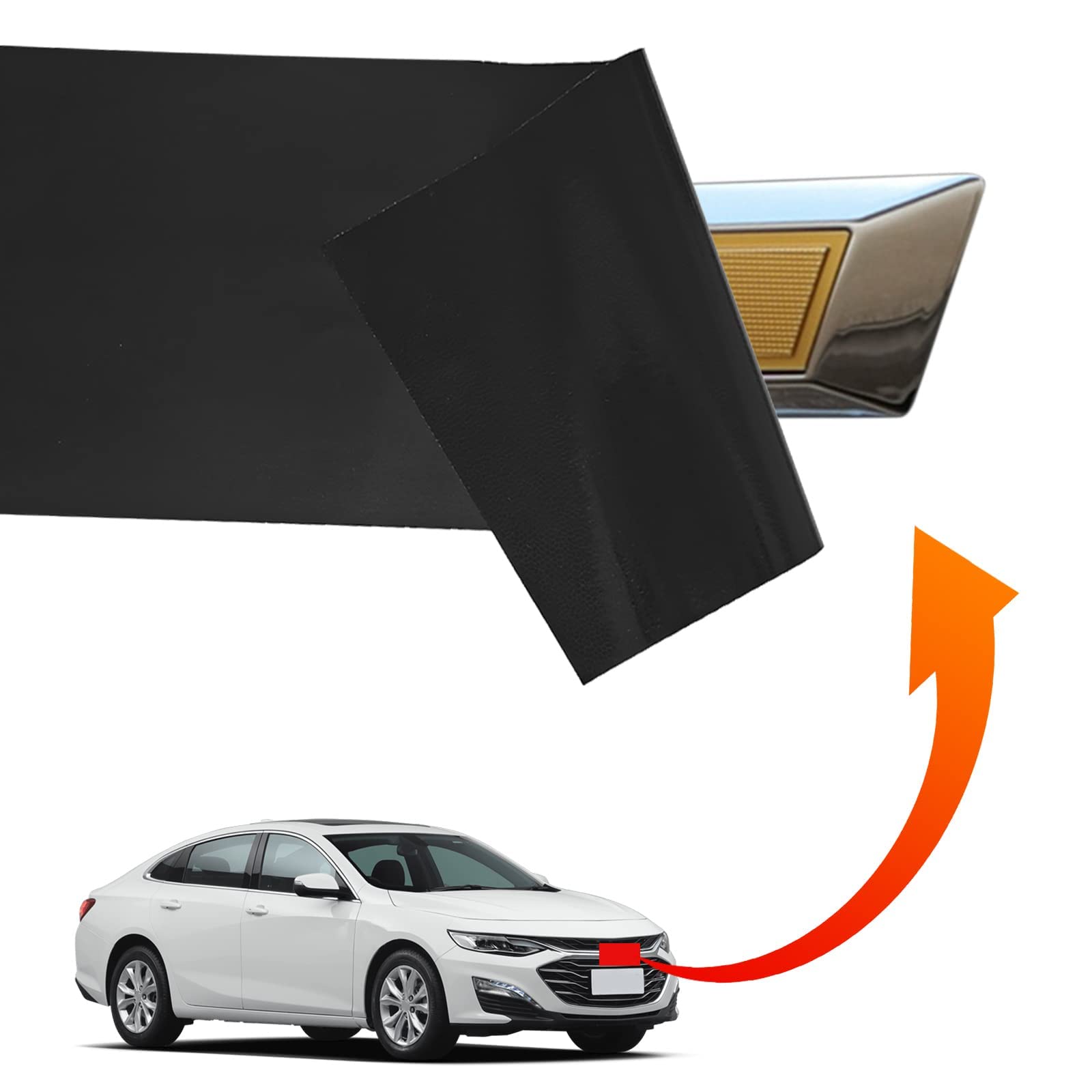 Lanzmyan Compatible With Bowtie Logo Wrap Stickers Cut-Your-Own Emblem Overlay Diy Decals For Chevy 3Pcs Matte Black