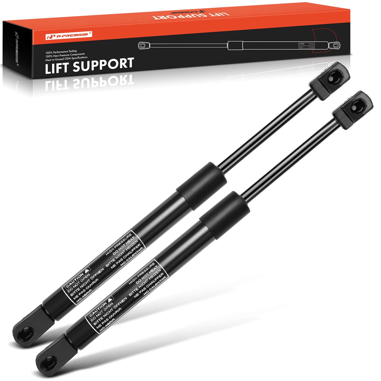A-Premium Front Hood Lift Supports Shock Struts Compatible With Ford Models - F-150 1995-2004, F-250 1995-1999, Expedition 1997-