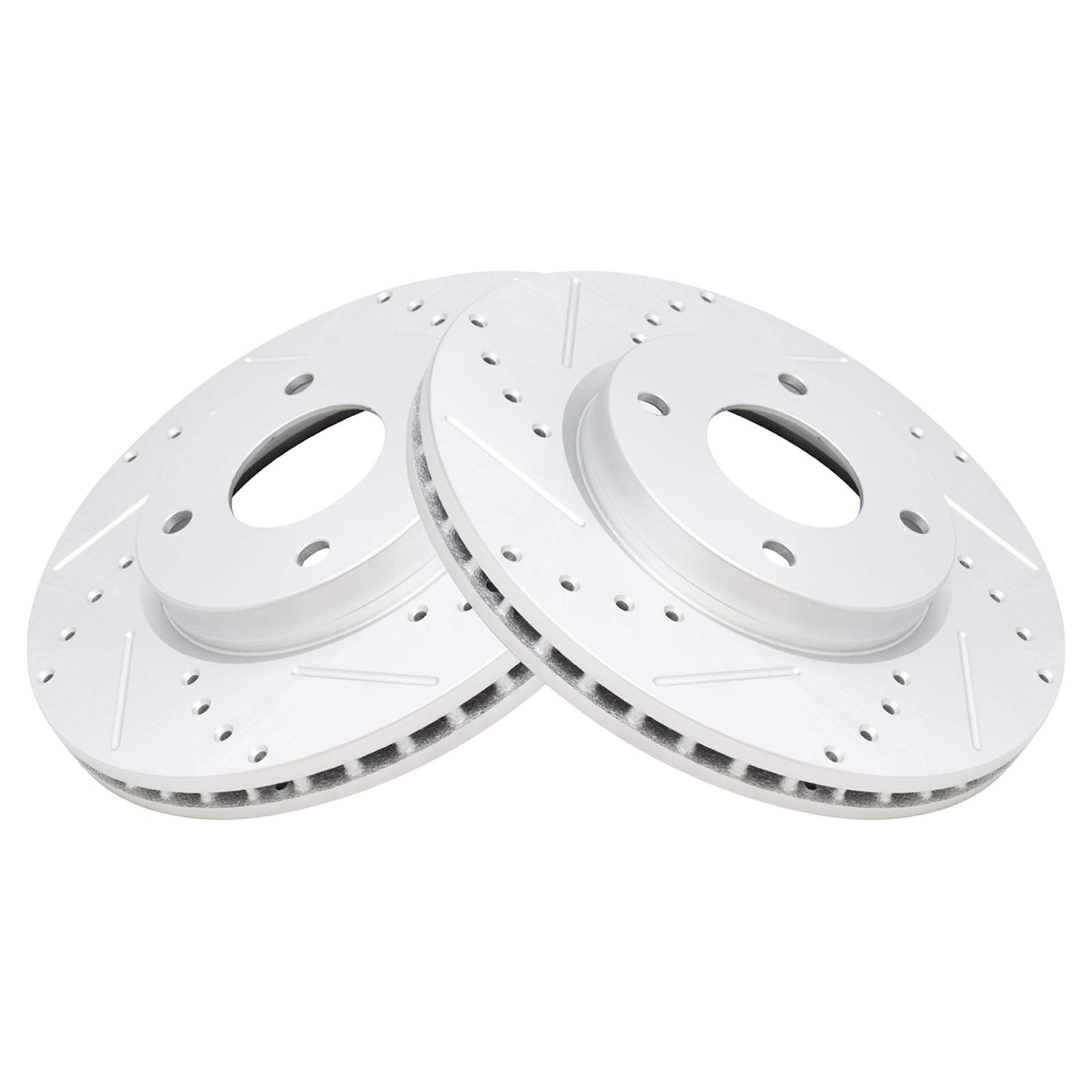 Trq Front Performance Brake Rotors Set Premium G-Coated Cross Drilled & Slotted Compatible With 2009-2014 Nissan Cube 2007-2012