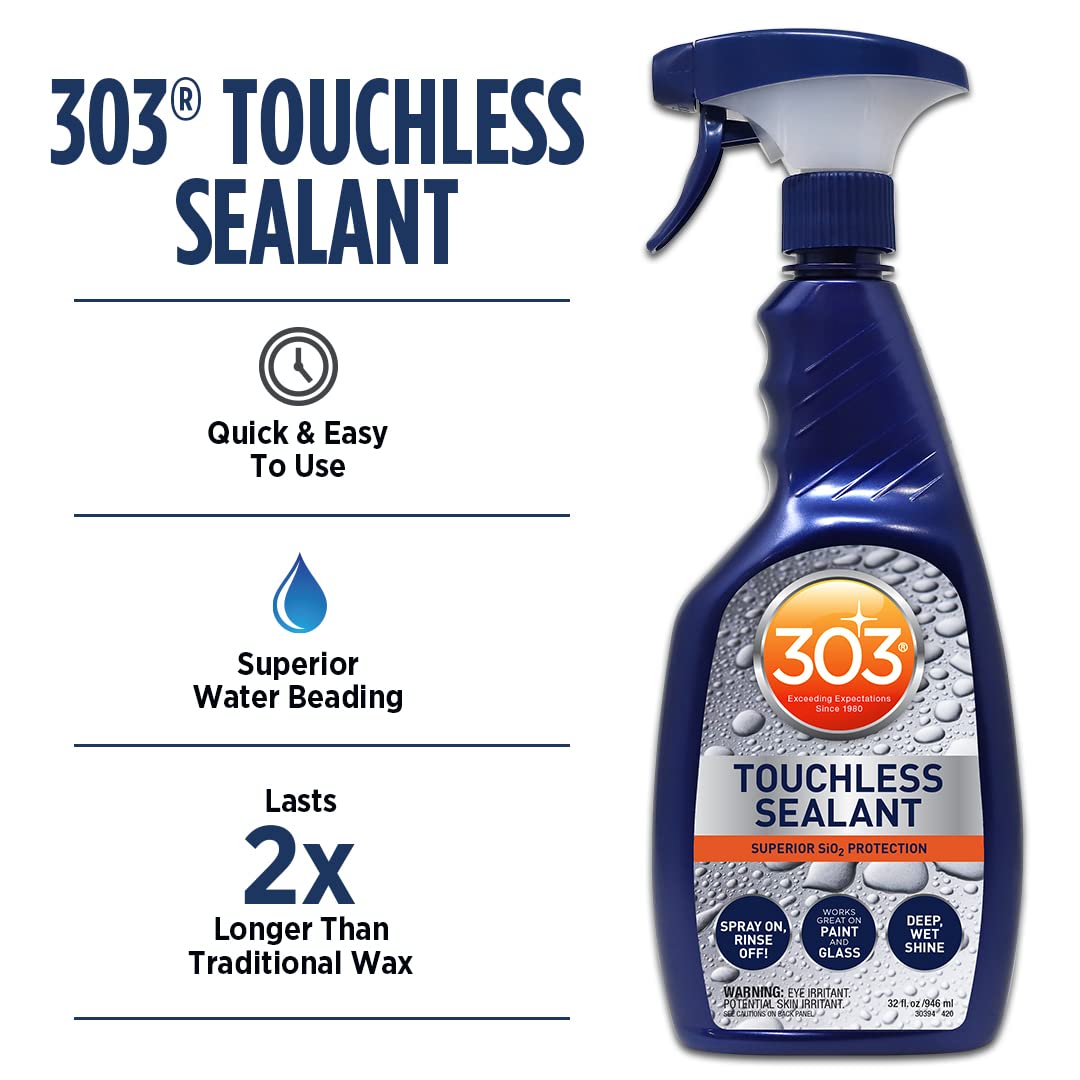 303 Products Touchless Sealant - Sio2 Water Activated Paint & Glass Protection - Spray On, Rinse Off - Lasts 2X Longer Than W- D