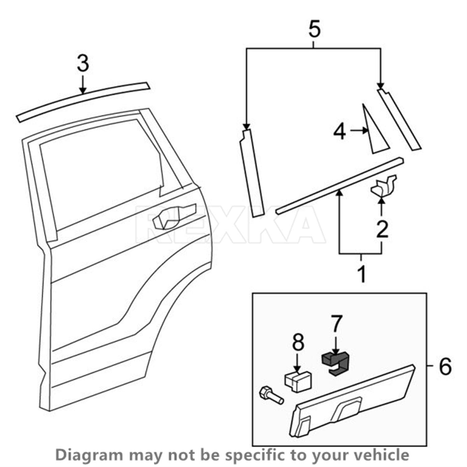 Rexka 15Pcs Lower Outer Door Weatherstrip Clip For Honda 75315-S9A-004