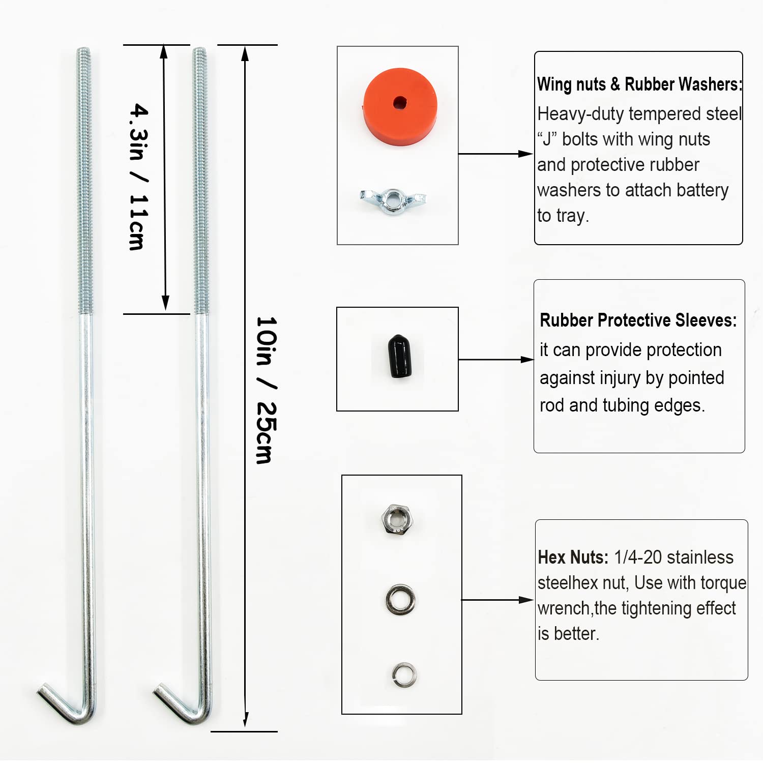 Battery Hold Down Bracket, Aluminum Alloy Battery Tie Down Bracket, Battery Tray for Car Battery Mount Bracket Hold Lock Accesso