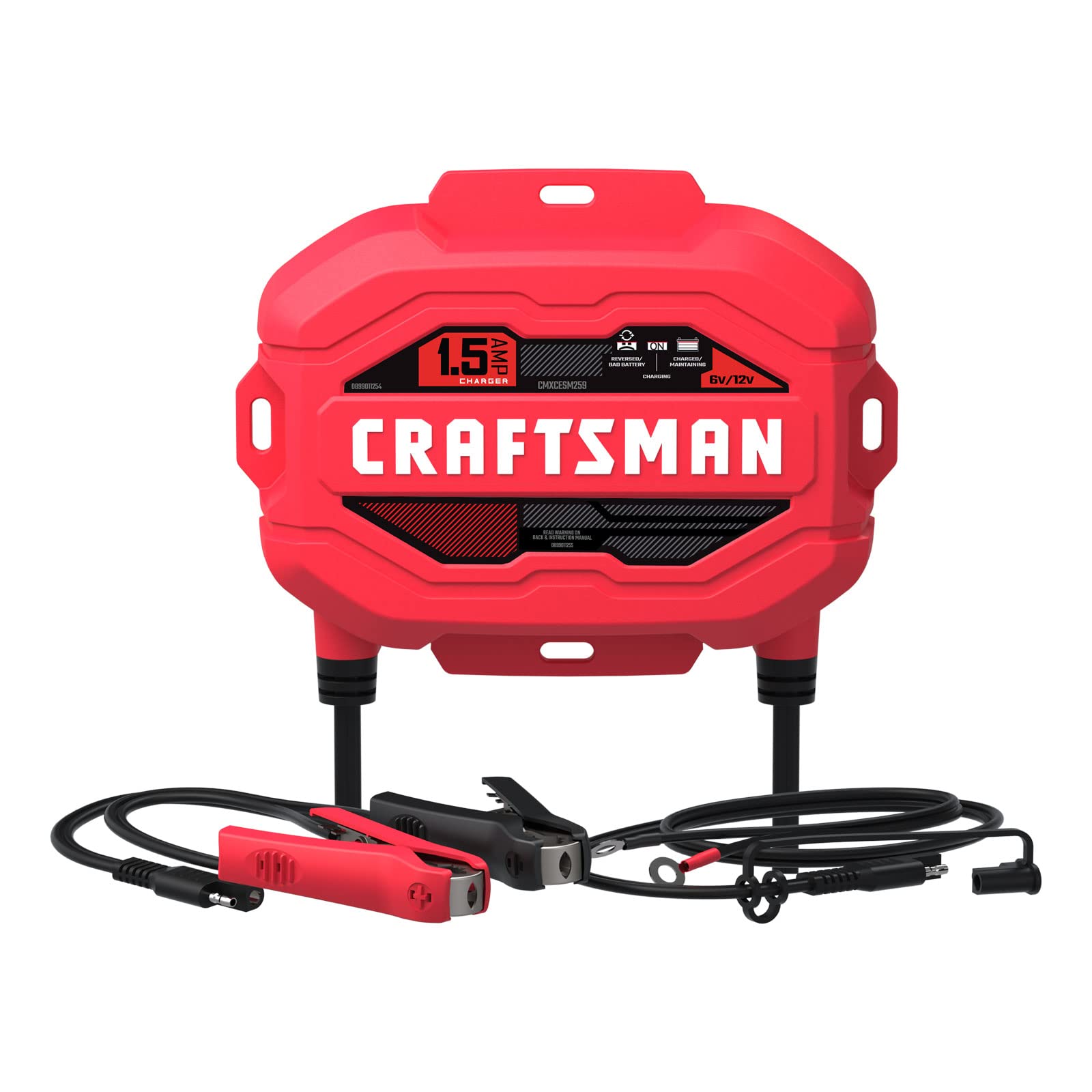 Craftsman Cmxcesm259 1.5A 6V/12V Automotive Battery Charger And Maintainer - Ideal For Power Sport, Motorcycle, Car, And Boat Ba