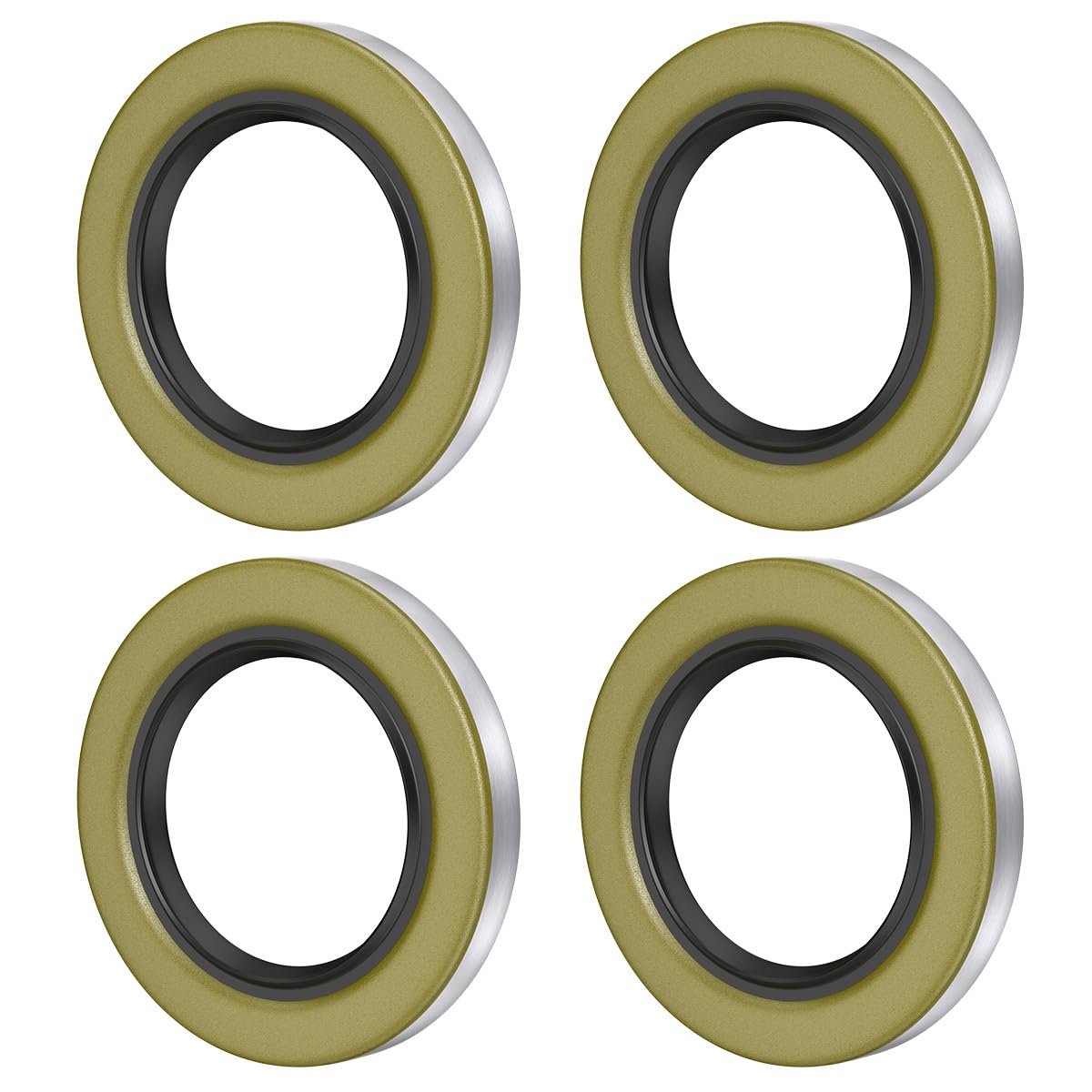 NOOTO 4 Pack 10-36-LOTOF4 Double Lip Grease Seal 2.25 x 3.376 for Dexter 010-036-00, TruRyde GS-2250DL, Texcom 22333TBN, Nationa