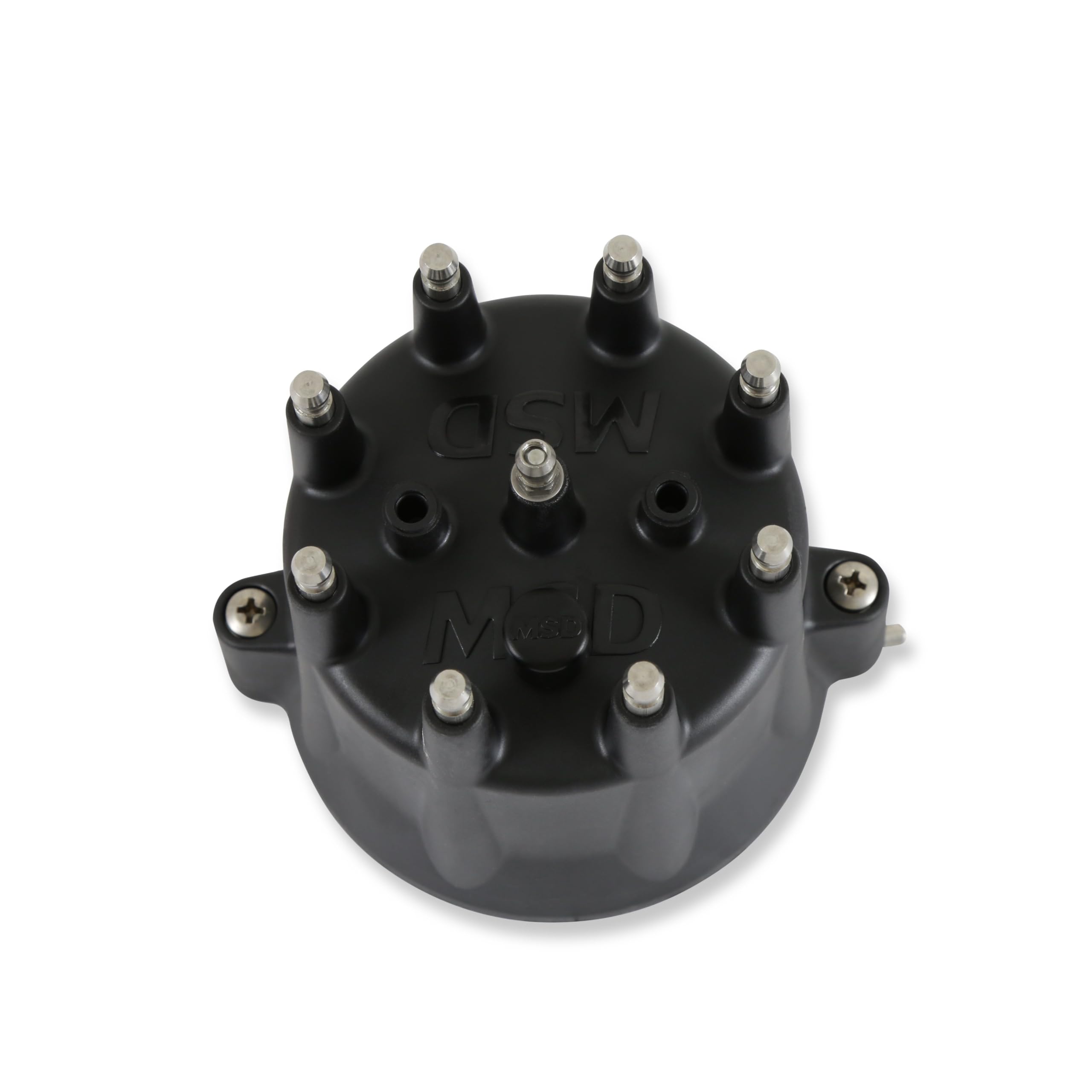 Msd 84333 Black, V8 Distributor Cap With Hei Terminals And Spark Plug Wire Retainer