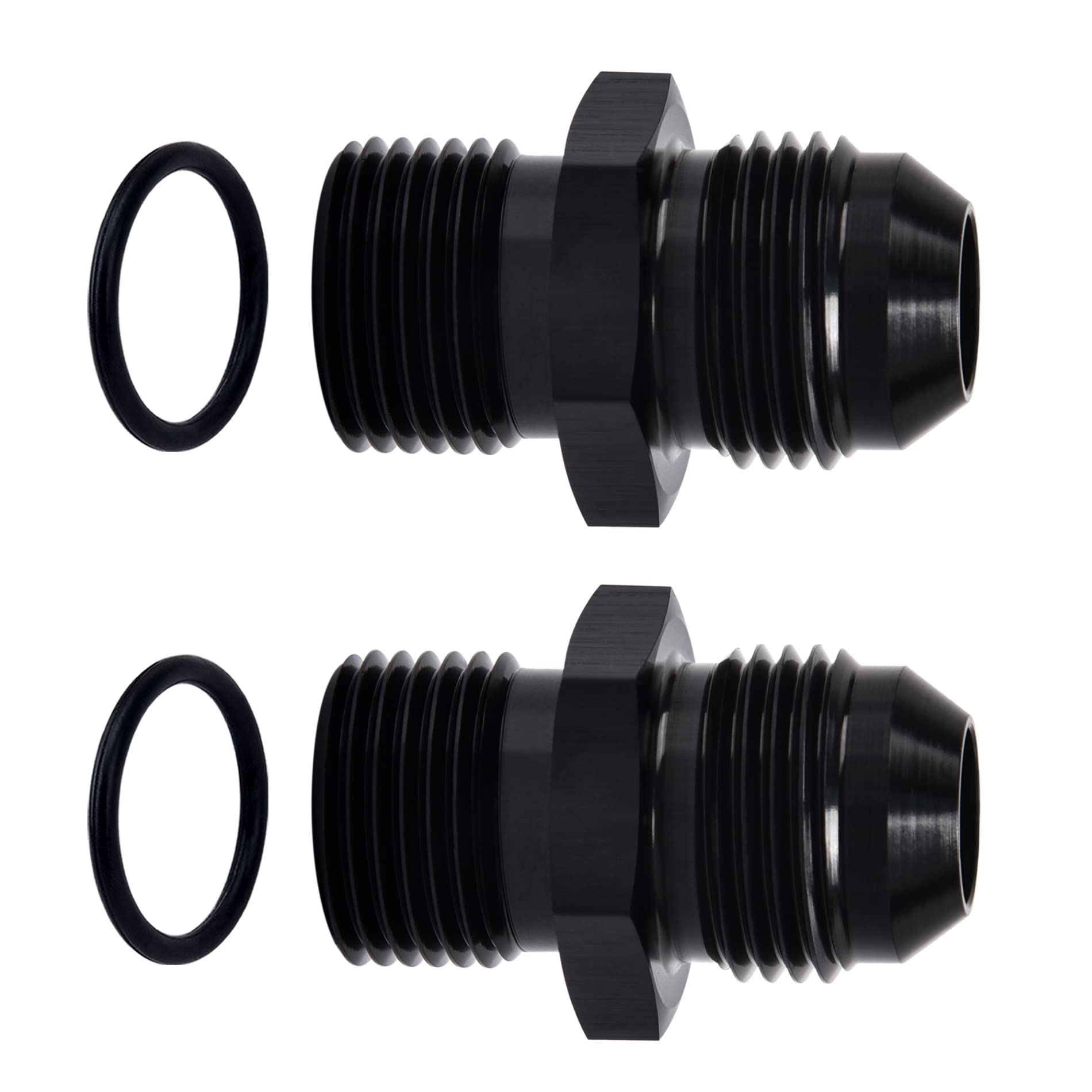 Evil Energy 8An Male Flare To M18 X 1.5Mm Male Metric Fitting Adapter Aluminium Alloy 2Pcs