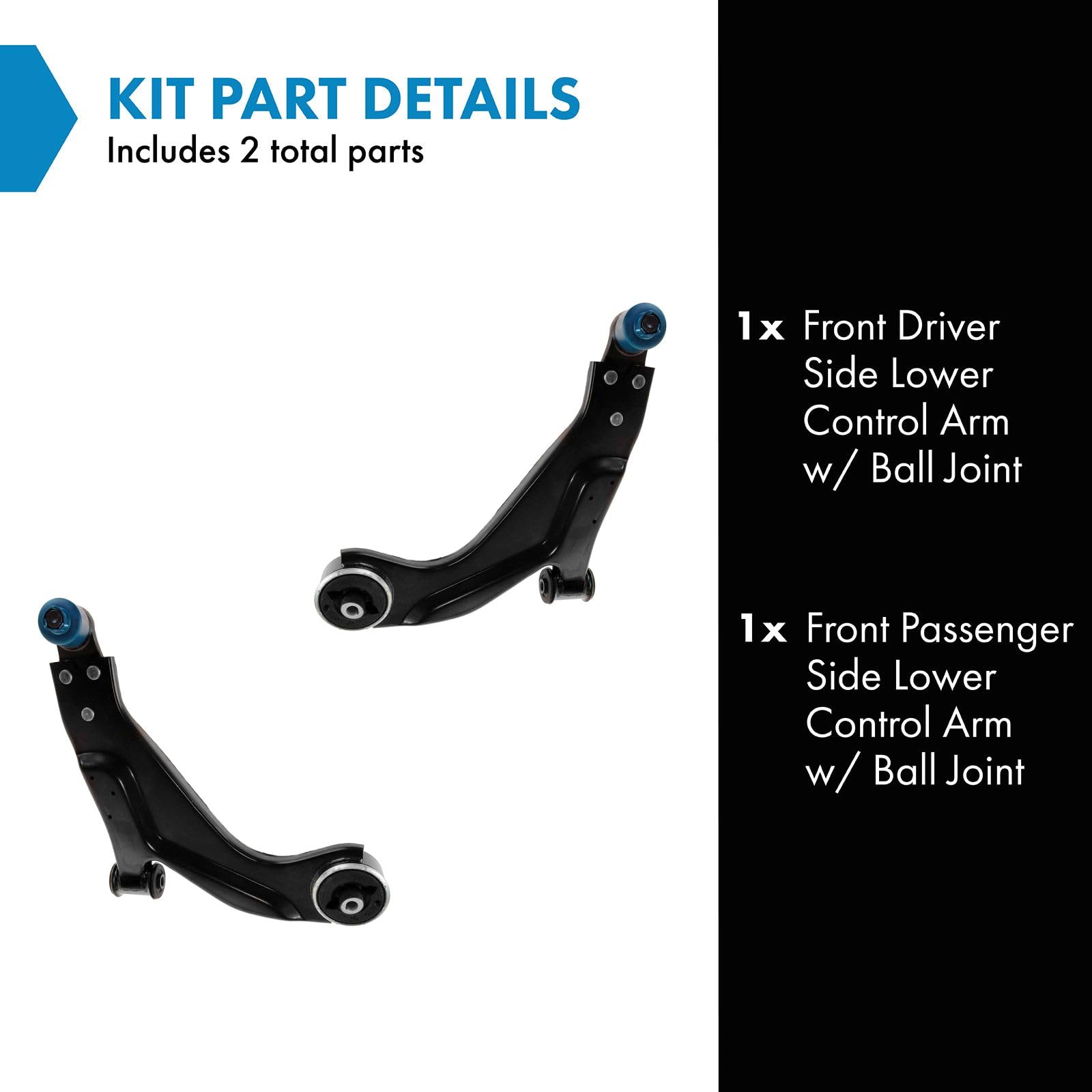 Trq Front Lower Control Arm With Ball Joint Set Compatible With 2002-2008 Jaguar X-Type