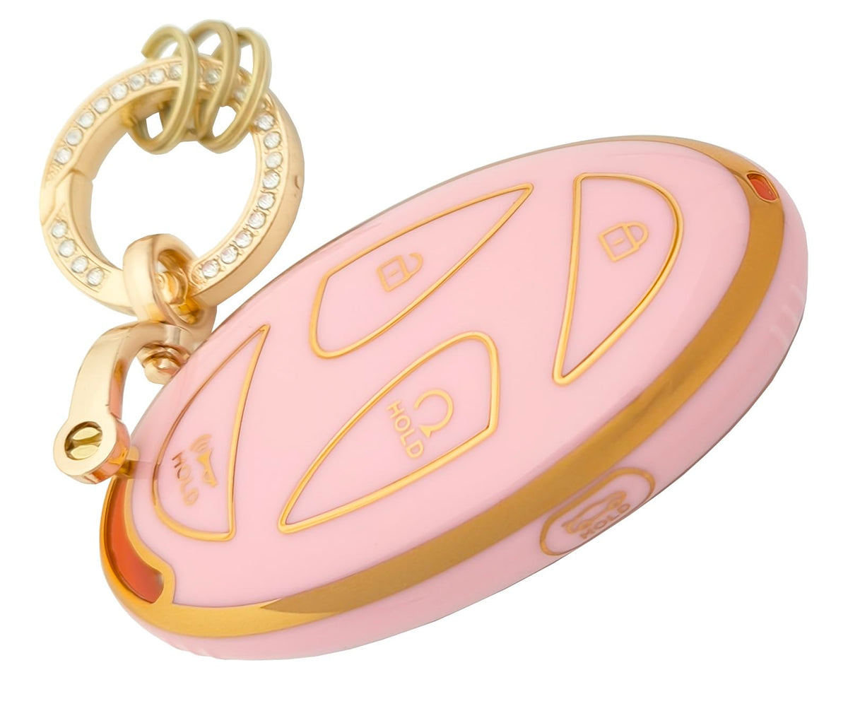 Chyoekey Key Fob Cover Case Shell Keychain For 2023 2024 Hyundai Ioniq 6 Grandeur Gn7 Kona Pink (For Hyundai B)