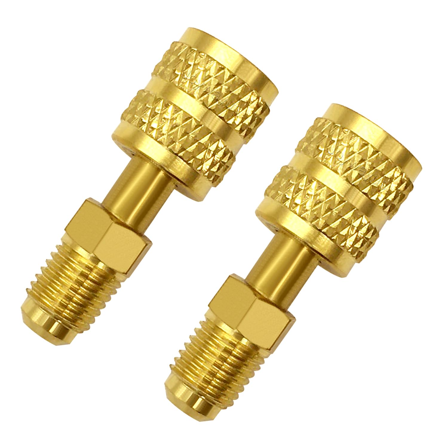Joywayus 1/4 SAE Male to 5/16 SAE Female Flare Swivel Port Straight Adapter for R410A Mini Split HVAC System (Pack of 2)
