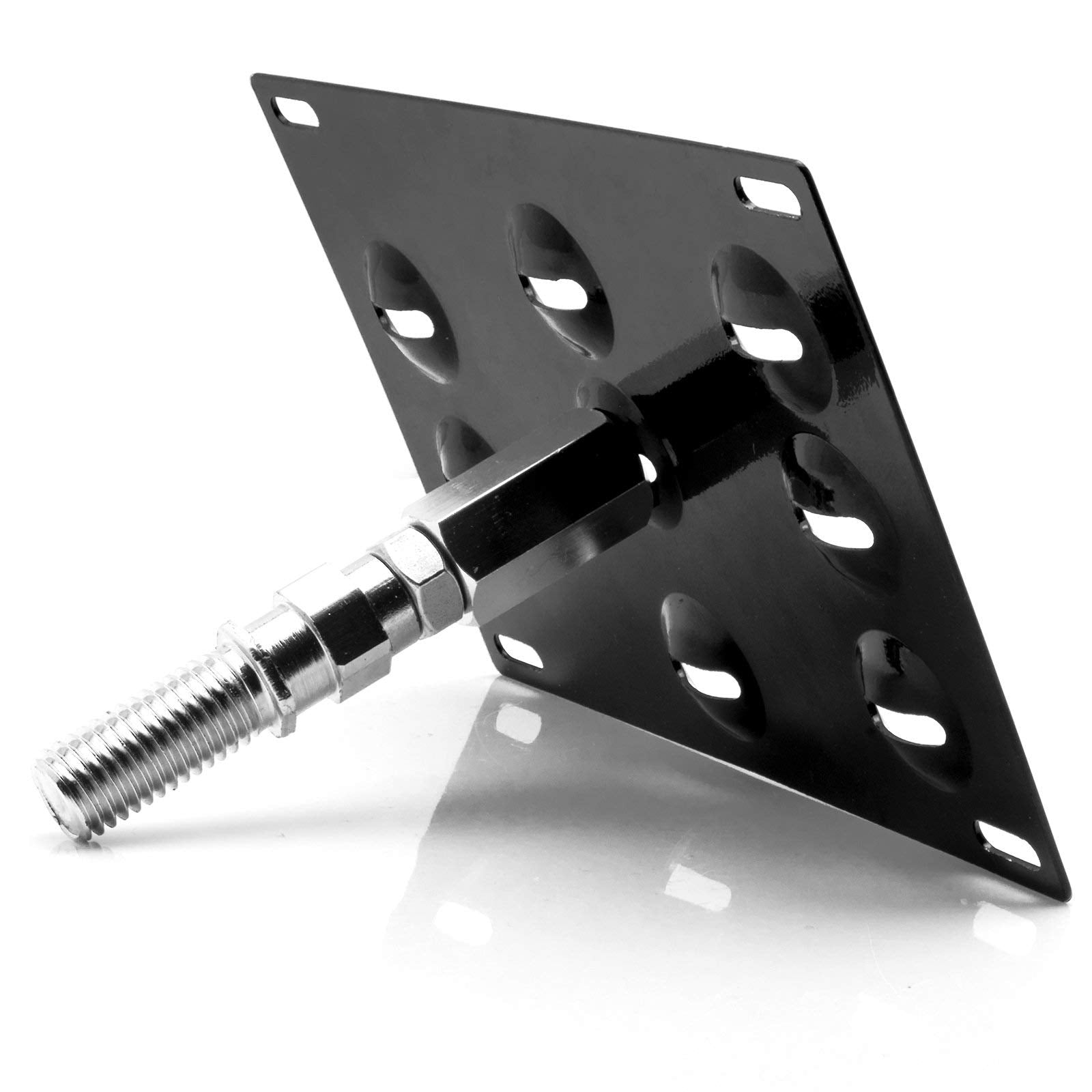 Xotic Tech Tow Hook License Plate Screw On Mount Bracket Compatible With Mazdaspeed 6 2006 2007 (Black)