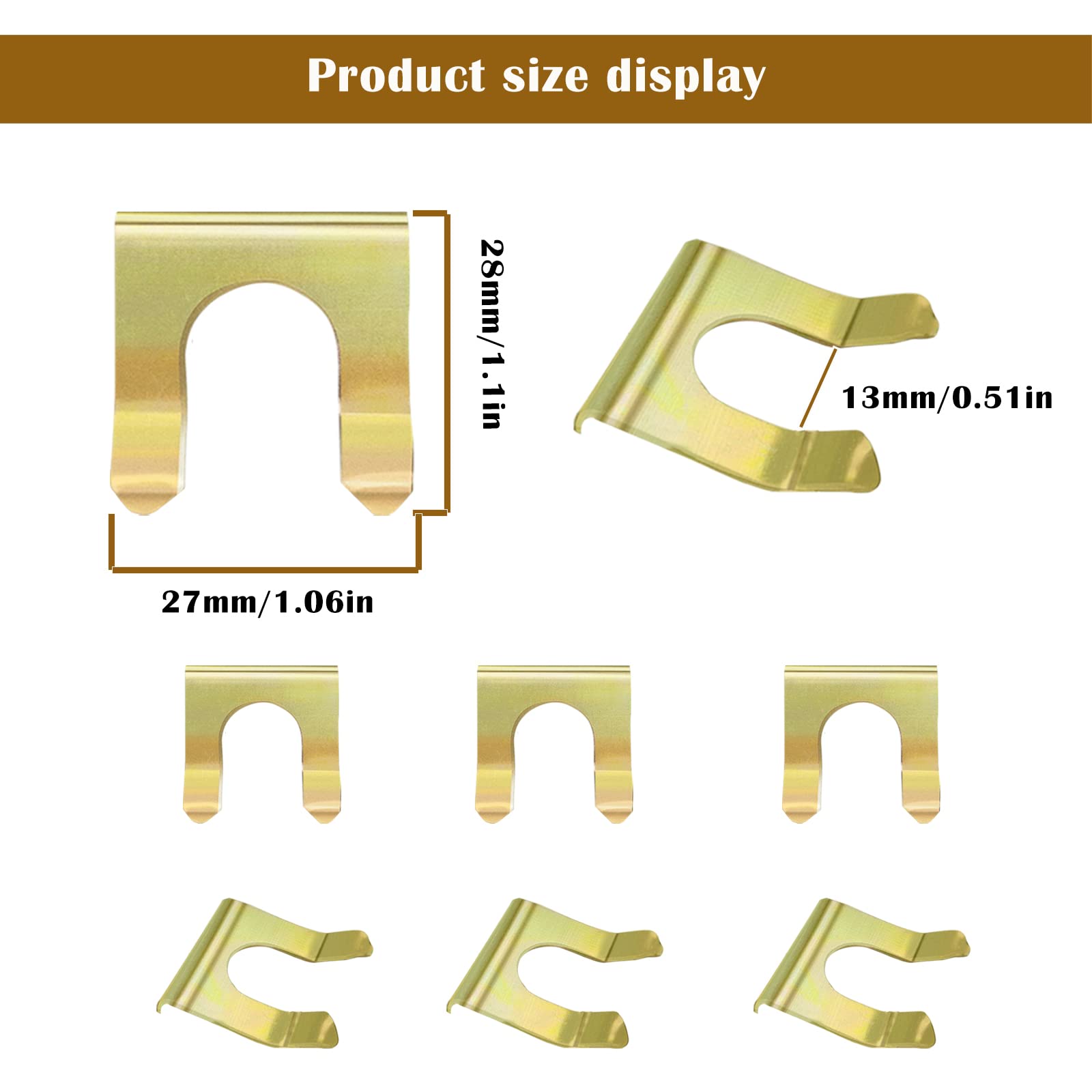 15 Pieces Brake Line Clips Metal Brake Line Retainer U Shaped Brake Hose Clips Replacement Hose Clamps Metal Brake Line Retainer