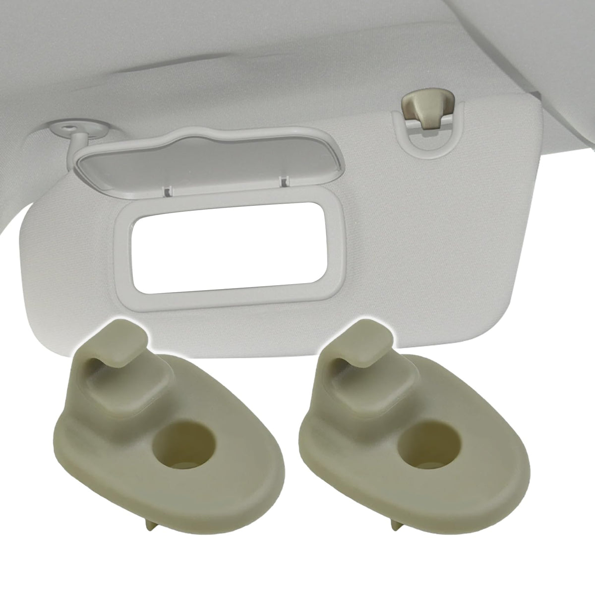Chrymum 2Pcs Car Sun Visor Clip, Sun Visor Clips Replacement Retainer 1Ar26Bd1Aa, Sun Visor Holder Hook Replacement Retainer Aut