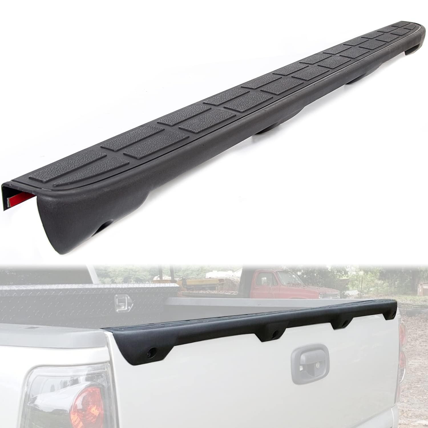 Ecotric Tailgate Spoiler Cap Cover Compatible With 1999-2007 Chevy Silverado Gmc Sierra Replacement For #15932249 #1909101 Moldi