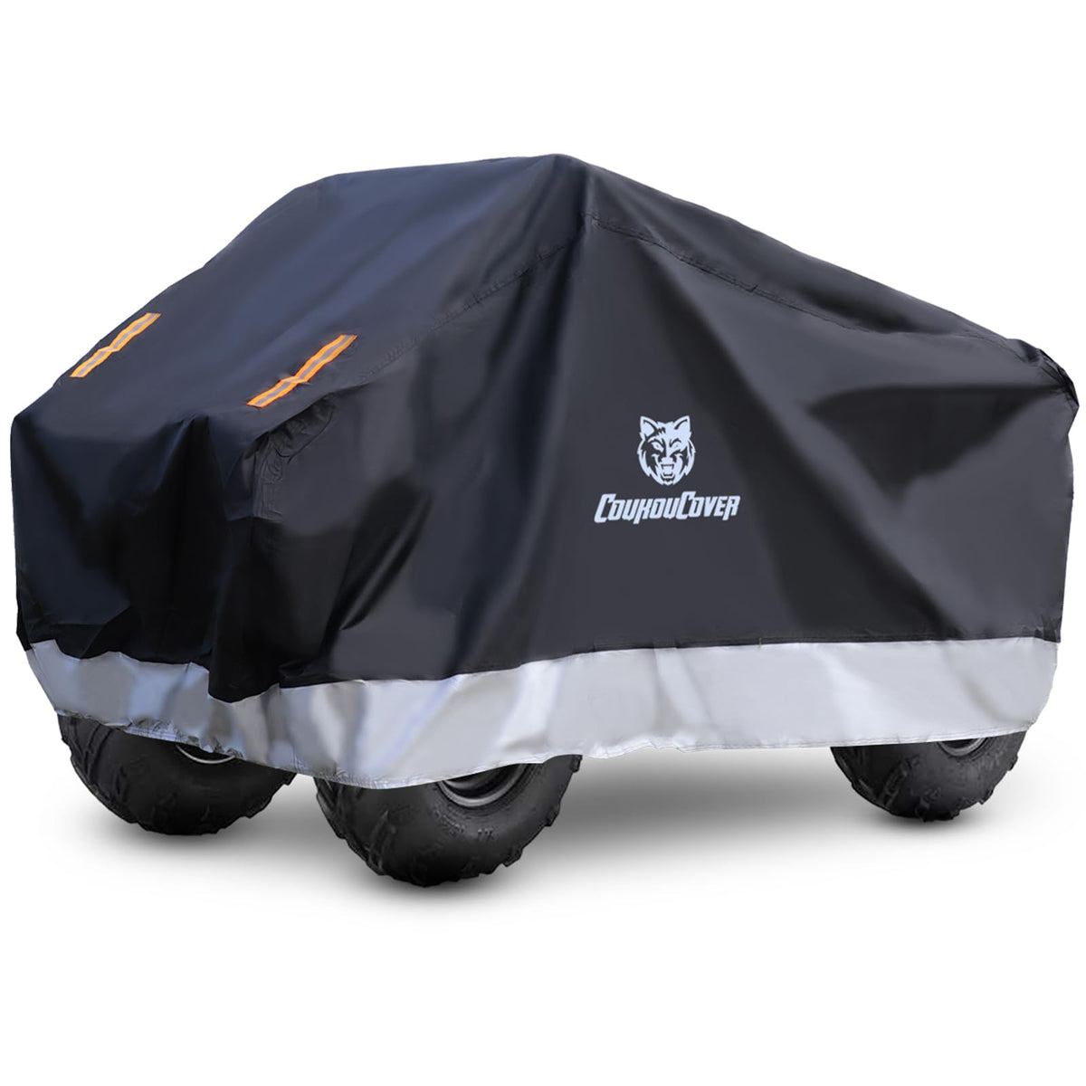 CoukouCover ATV Cover, Waterproof Outdoor Heavy Duty 4 Wheel Cover All Weather Outdoor Storage Quad Cover with Reflective Stripe