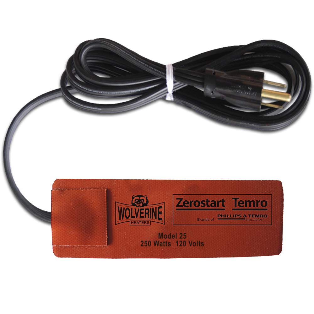 Zerostart 3400100 Silicone Pad Heater Engine Oil, Transmission Fluid, Reservoir and Hydraulic Fluid Heater, 2'' x 6'' | 120 Volt