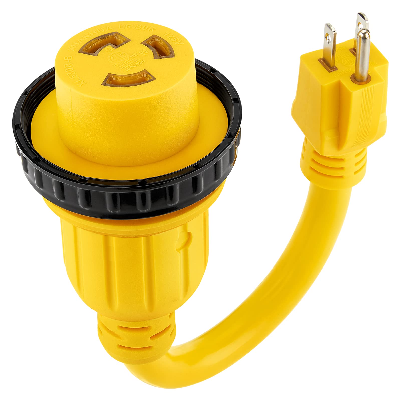 Kohree 30 Amp To 15 Amp 110 Rv Adapter Plug, 15A Male To 30A Female Rv Power Adapter, Nema 5-15P To L5-30R Twist Lock Rv Dogbone