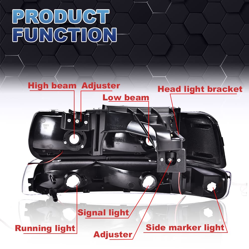 Pit66 Led Drl Headlight Assembly Compatible With Chevy Silverado 1999 2000 2001 2002/ Suburban Tahoe 2000-2006 Front Headlamp, S