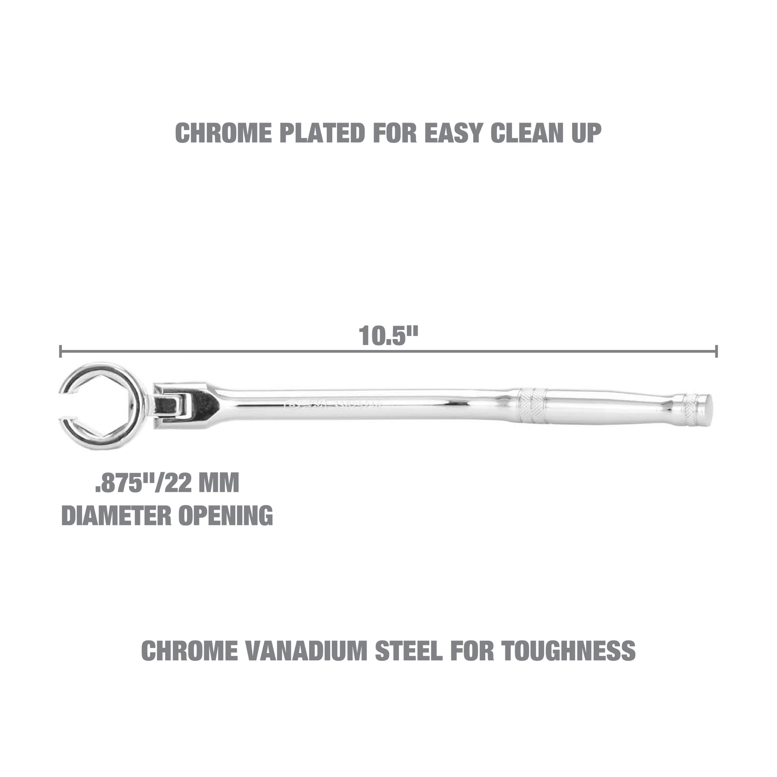 OEMTOOLS 33625246 22mm Oxygen Sensor Wrench, Compatible with Ford SUVs and Trucks, Chrome Vanadium Steel, Swivel Head, Automotiv