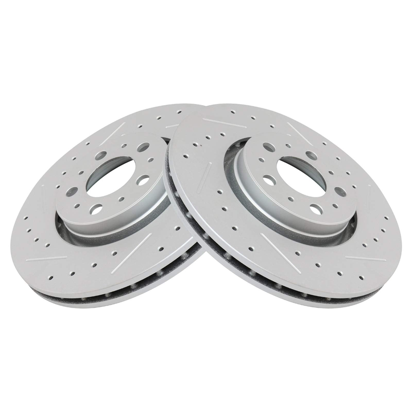 Trq Front Performance Brake Rotors Set Premium G-Coated Compatible With 2003-2013 Volvo Xc90