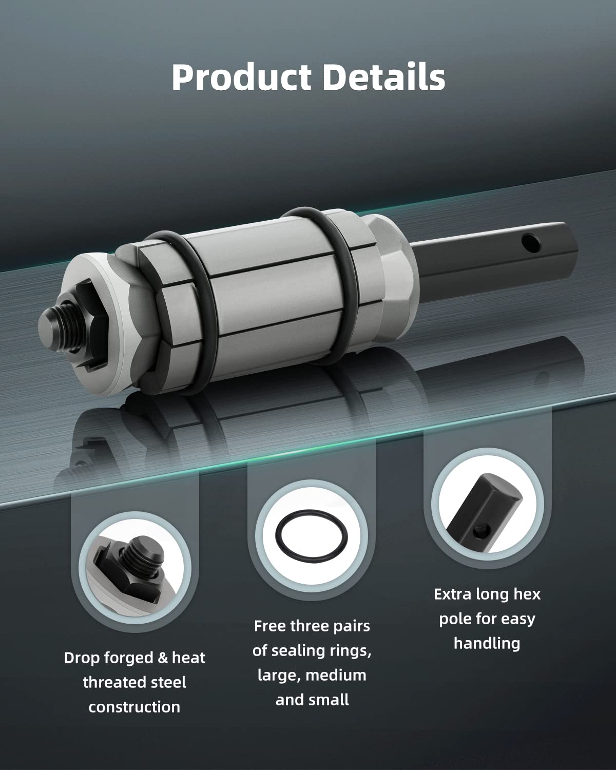 SCITOO 3-Pieces Pipe Expander Tool Set 1-1/18'' to 3-1/2'', Tail Pipe Expander Compatible with Most Vehicles and Trucks