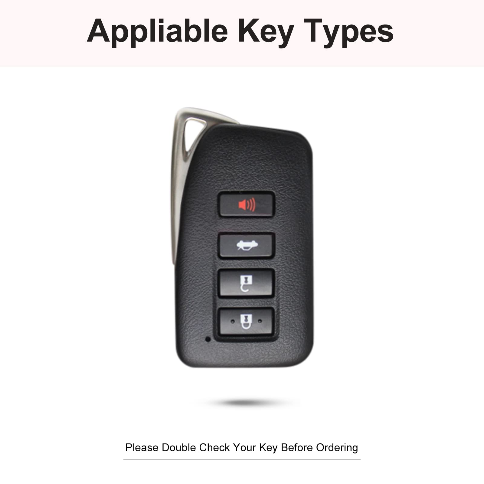 Ruabiban For Lexus Key Fob Cover With Keychain, Pink Genuine Leather Crystal Key Case Protection Shell Compatible With Lexus Rx