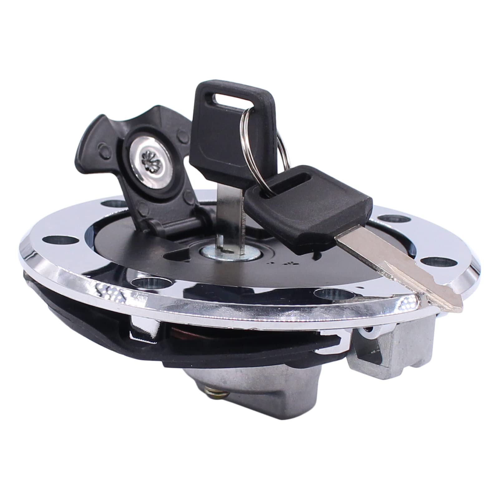 NewYall Fuel Gas Tank Cap Cover Lock with Keys for Kawasaki Ninja 500 EX500 87-01/ZX600 87-99/ZX750 89-01/ZX9R ZX900 94-99/250 2