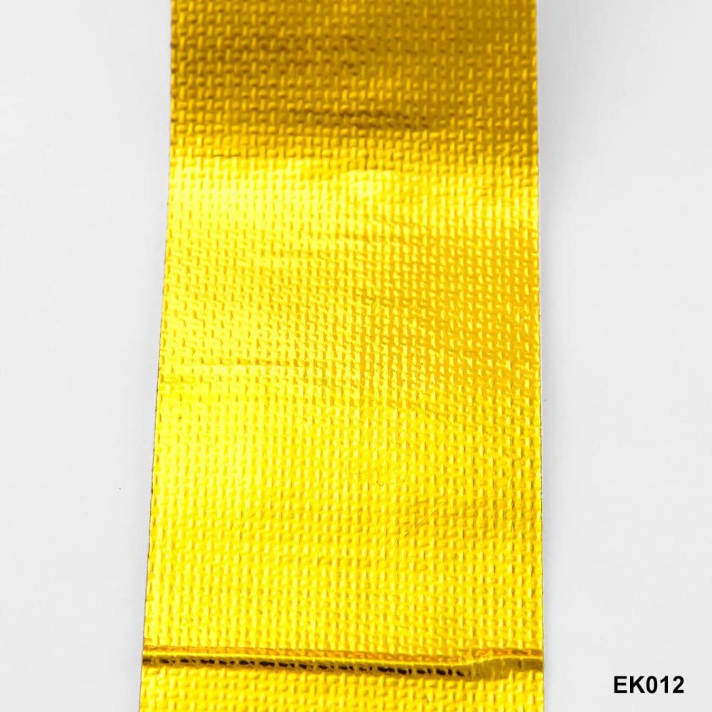 Sporacingrts 2'' X32.8' (10M) Gold Adhesive Backed Heat Barrier Tape,Glass Fiber Heat Shielding Reflective Tape Packaging Roll C