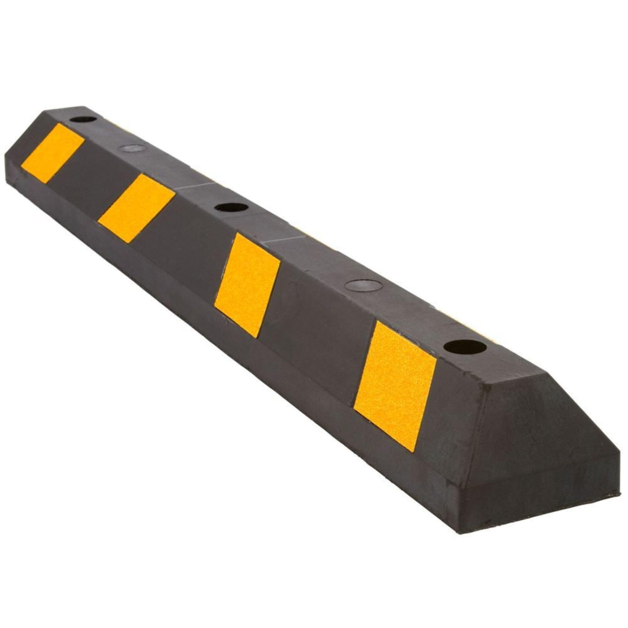 Guardian 4' Rubber Parking Curb With Mounting Holes Hi-Vis Yellow Uv-Resistant For Paved, Gravel Parking Lot 4'' H
