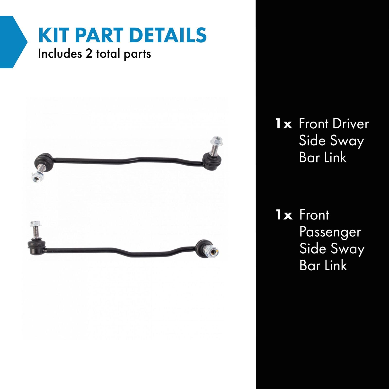 Trq Front Sway Bar Stabilizer Link Set Compatible With 2015-2019 Subaru Legacy Outback