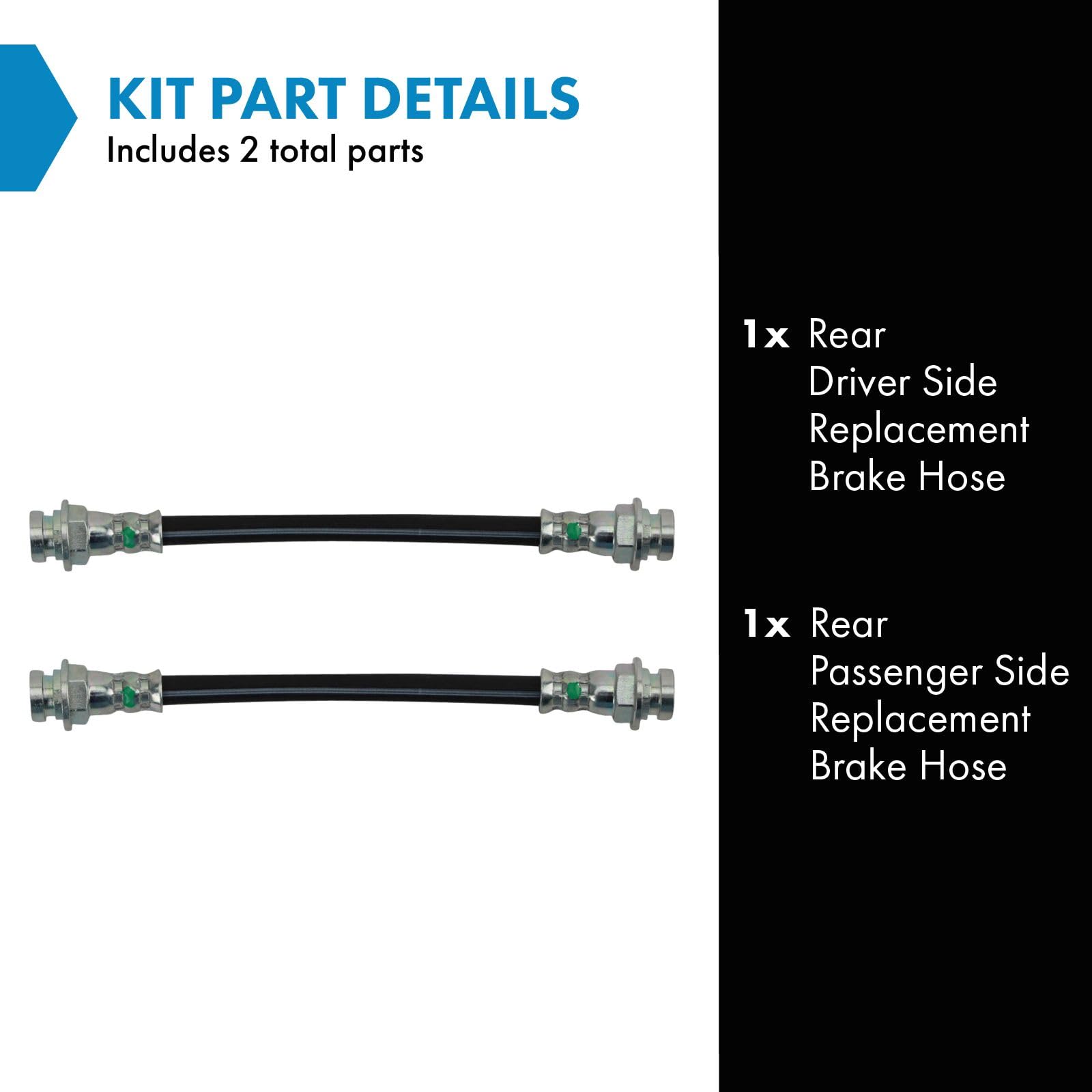 Trq Rear Brake Hose Compatible With Buick Cadillac Chevrolet Oldsmobile Pontiac