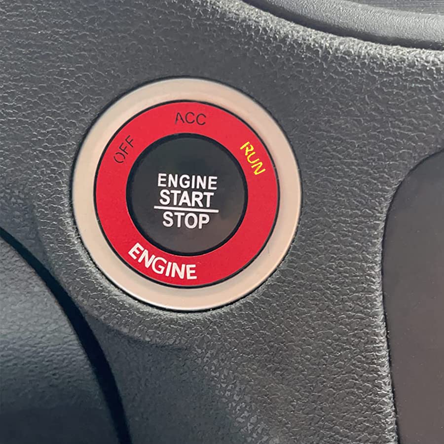 Keptrim Engine Start Stop Trim For 2010-2020 Dodge Challenger Charger Ram, For 2014 Durango Red Aluminum Alloy 1Pc