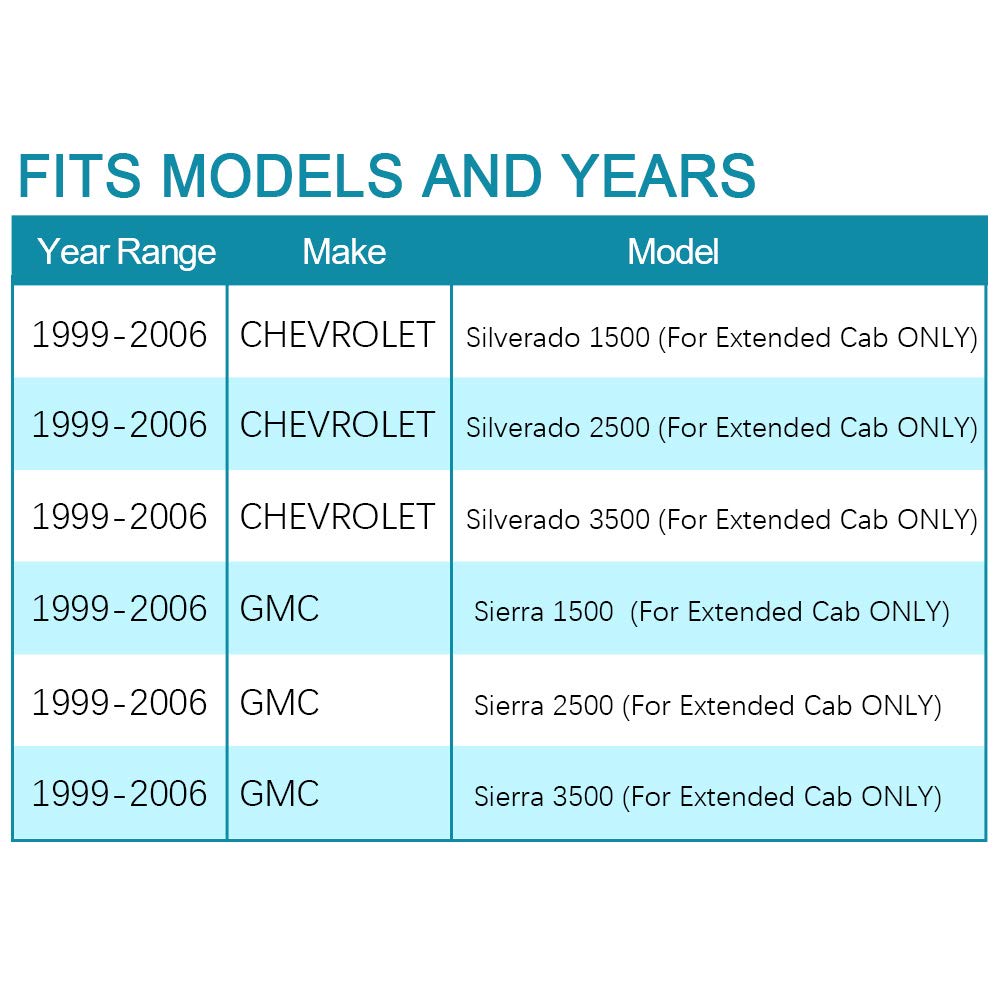 Irontek Rear Driver'S Outside Door Handle Fit 1999-2006 Chevy Silverado Gmc Sierra Extended Cab Exterior Door Handle Rear Driver Side Door Handles