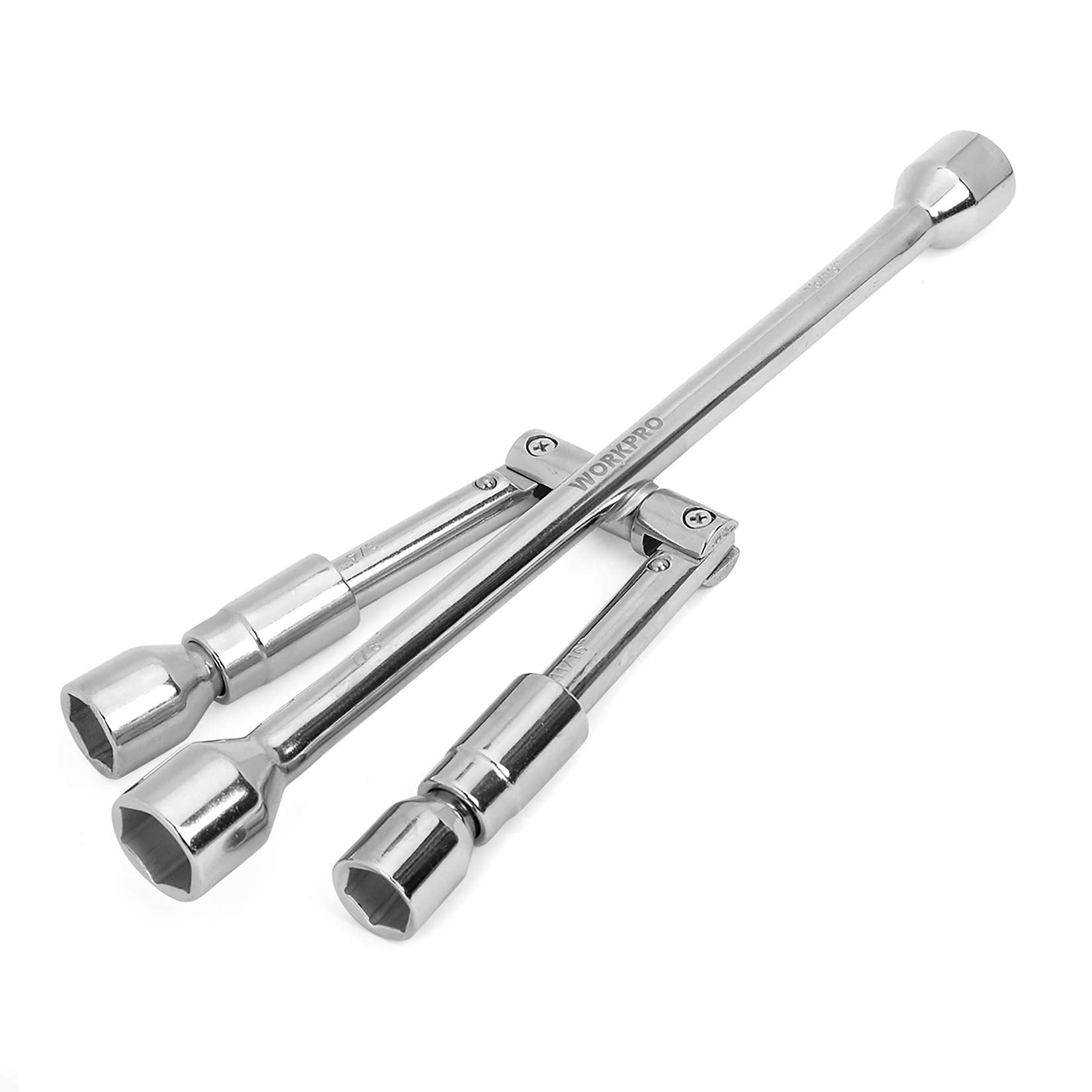Workpro 14-Inch Universal Folding Lug Wrench, 4-Way Cross Wrench