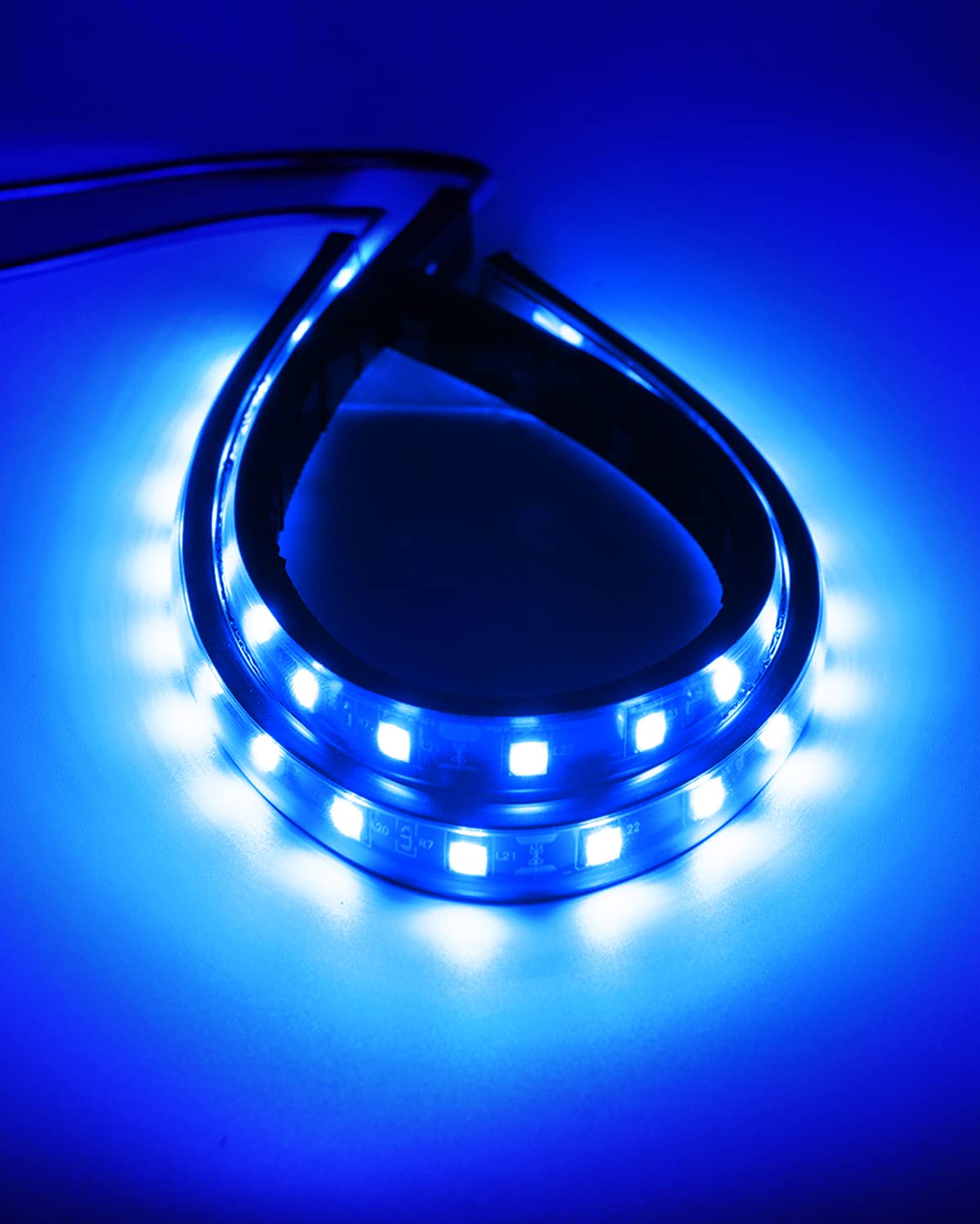 Car Led Strip Lights 32Cm Waterproof Led Light Strips For Cars Motorcycles Golf Cart Interior & Exterior Marine Boat Blue Led Strip 12V 5050 18Smd,Pack Of 4
