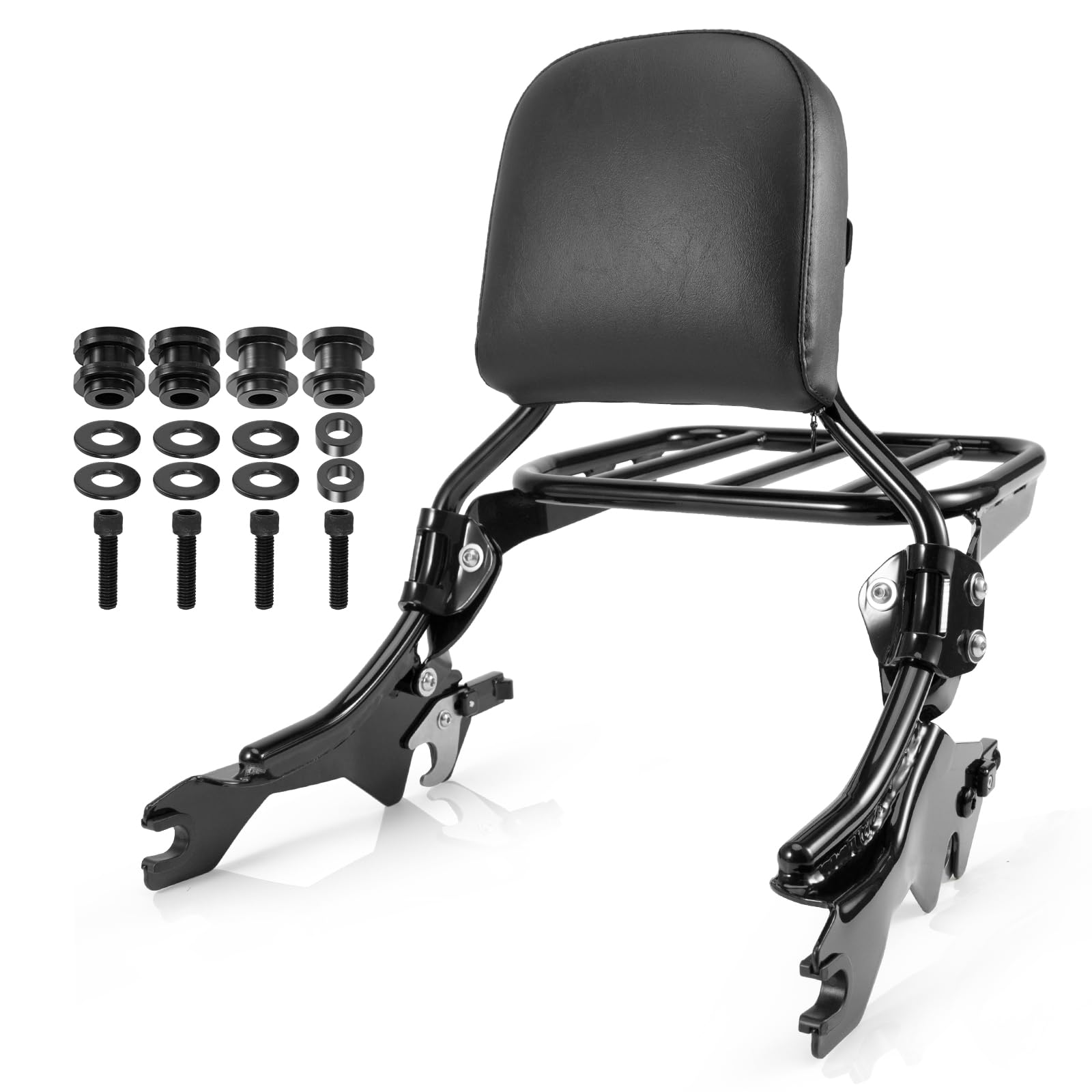 Eumti HoldFast Sissy Bar Upright for FXFB FXFBS Detachable Passenger Backrest w/Sport Luggage Rack w/Docking Hardware Quick Rele