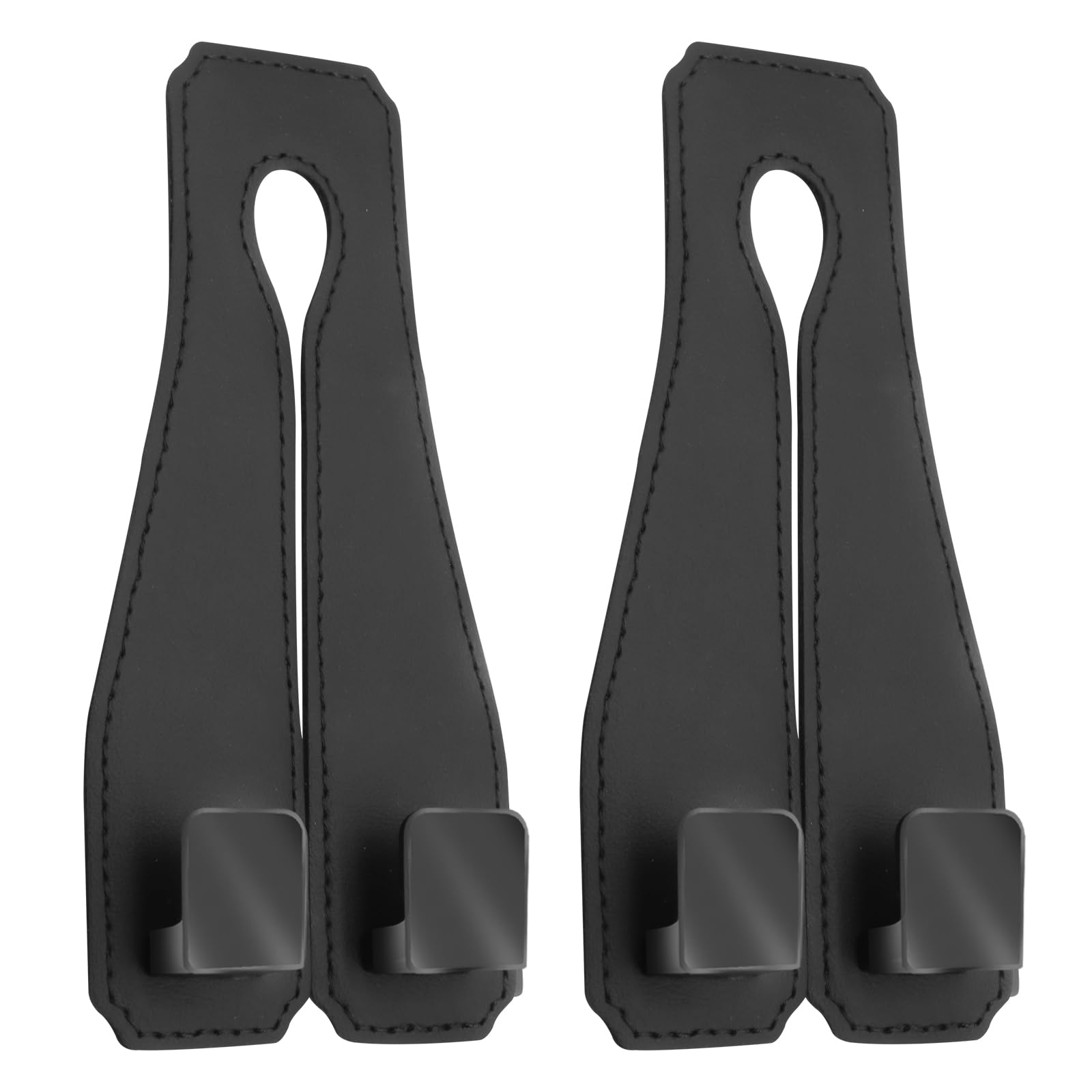 Canipha 2Pcs Car Seat Back Storage Hook, Full Leather Car Headrest Purse Hooks Hang Cups, Umbrellas, Key Chains, Bendable Headre