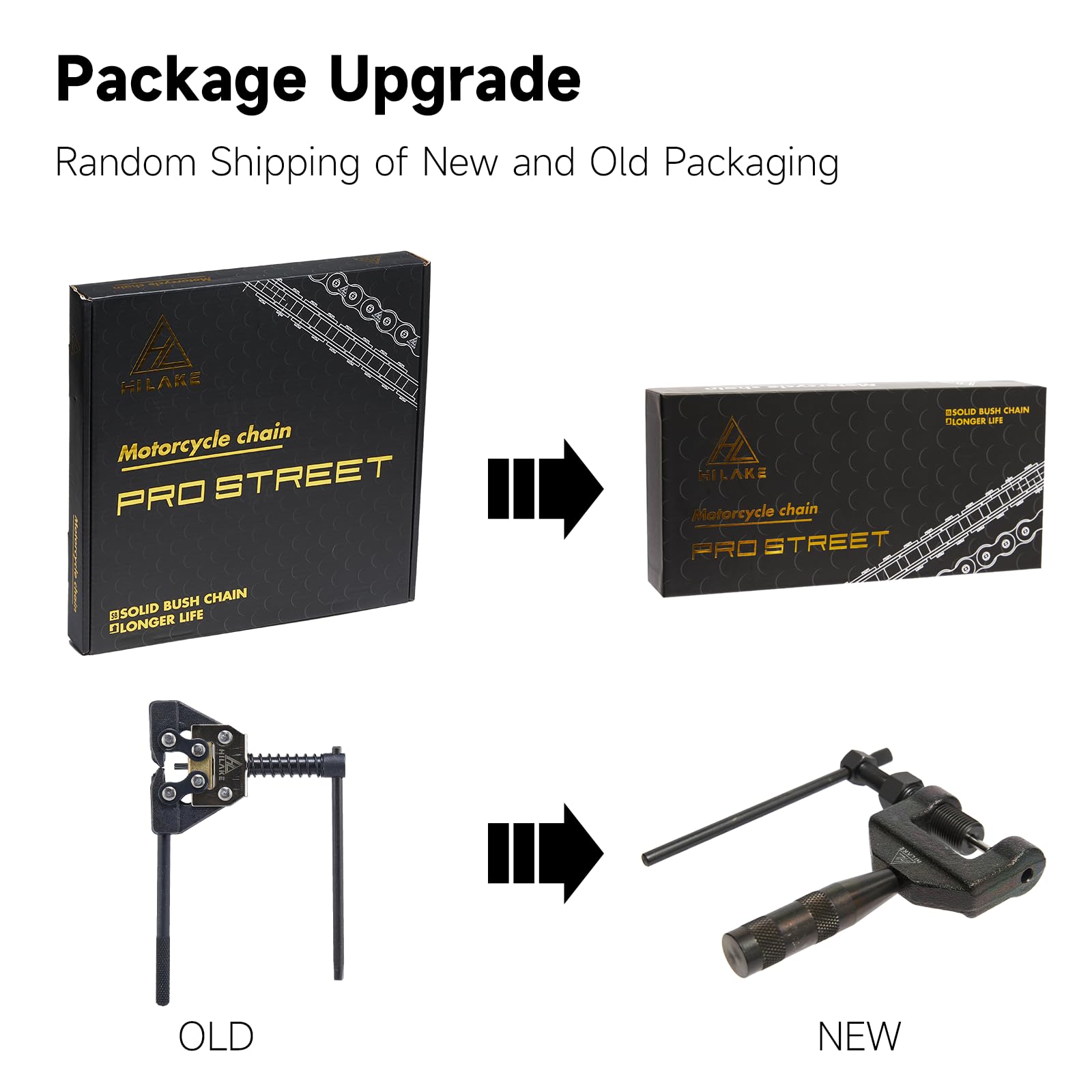 HILAKE 520 Motorcycle Chain - 130 Links O-Ring, Heavy Duty with Master Link & Chain Breaker for Motorcycles, Bicycles, Go Karts