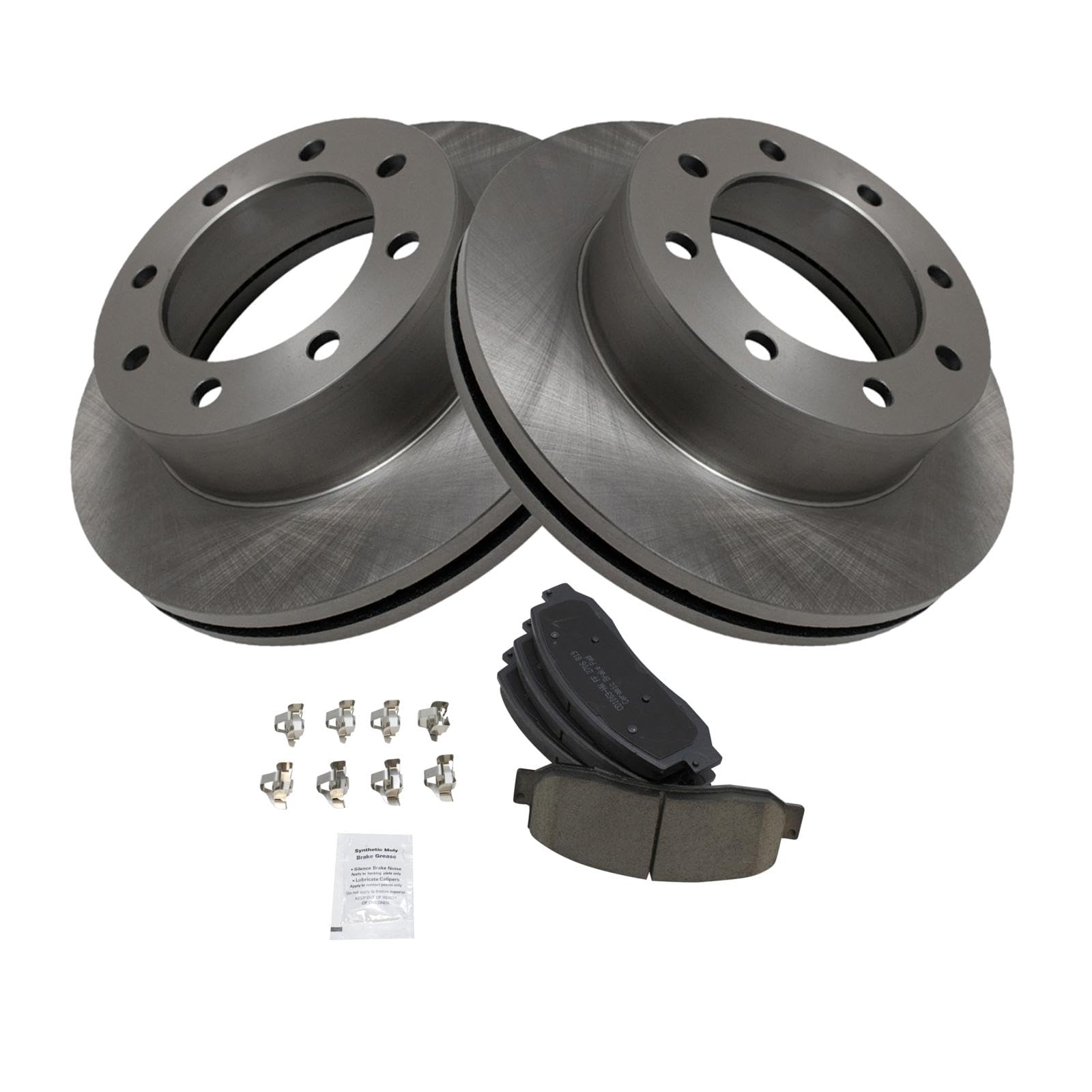 Trq Front Brake Pad & Rotor Kit Brake Pads Brake Rotor Ceramic Compatible With 2005-2012 Ford F-350 Super Duty