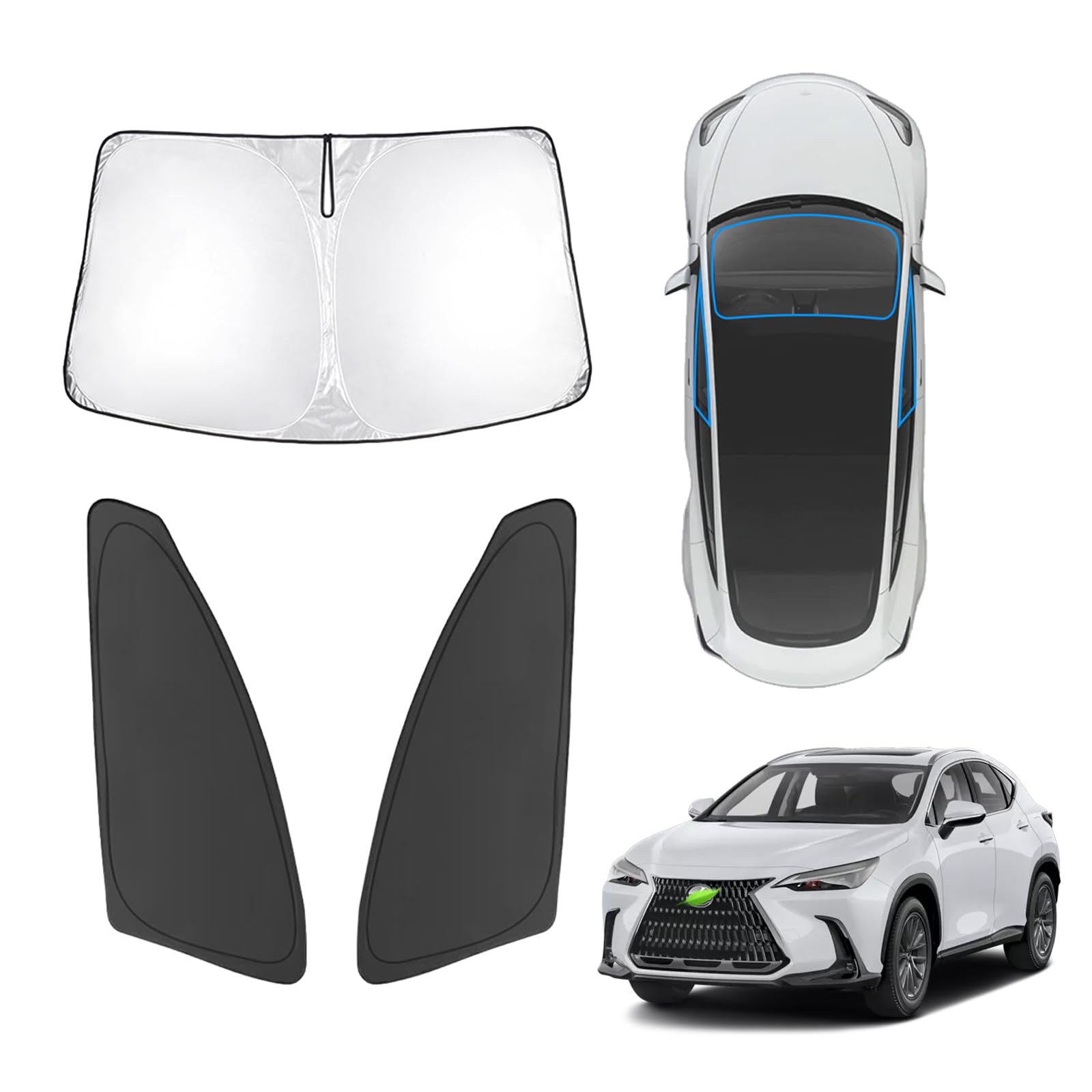 Karltys 3Pcs Windshield Sun Shade For 2022-2025 Lexus Nx Nx250 Nx350 Nx350H Nx450H+, Front And Side Window Sunshade Cover Custom